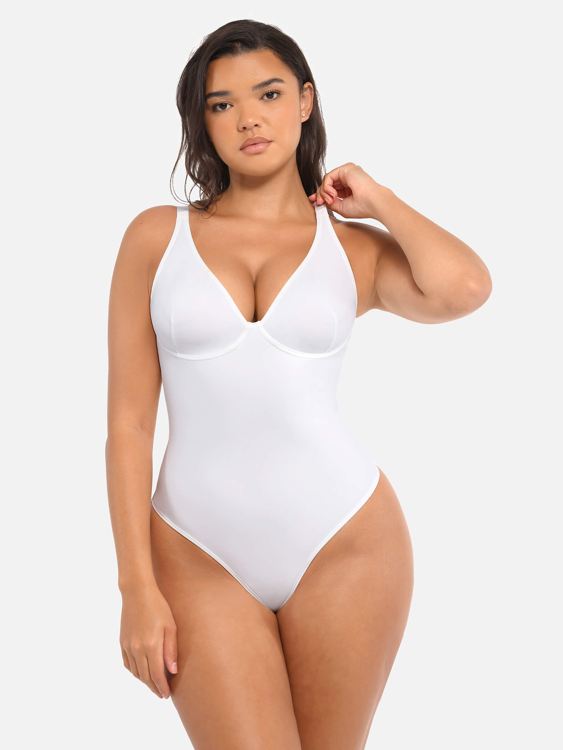 HeyCurve| V Neck Tummy Control Bodysuit