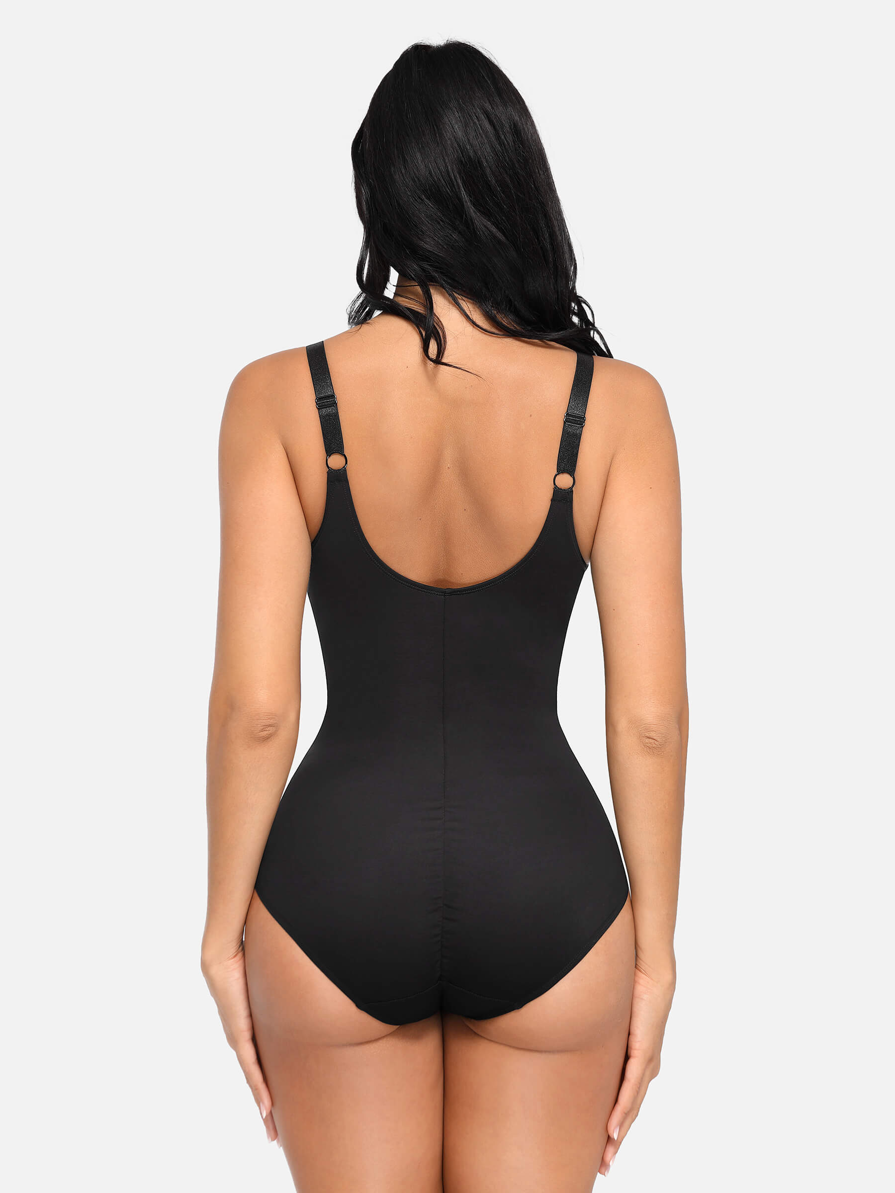 HeyCurve| V Neck Tummy Control Thong Bodysuit