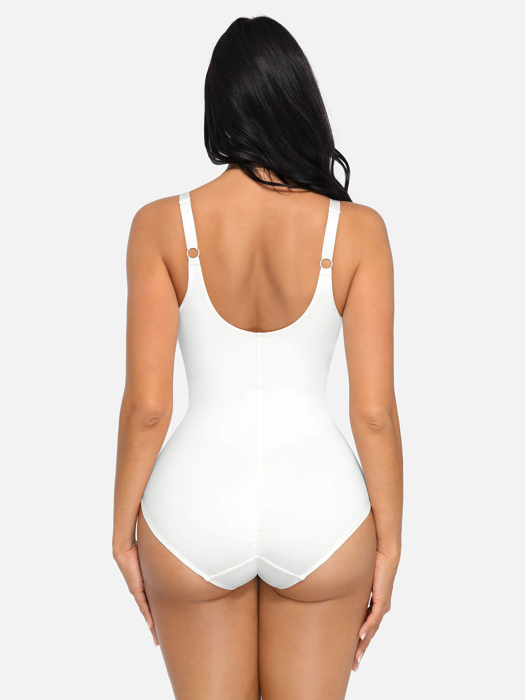 HeyCurve| V Neck Tummy Control Thong Bodysuit