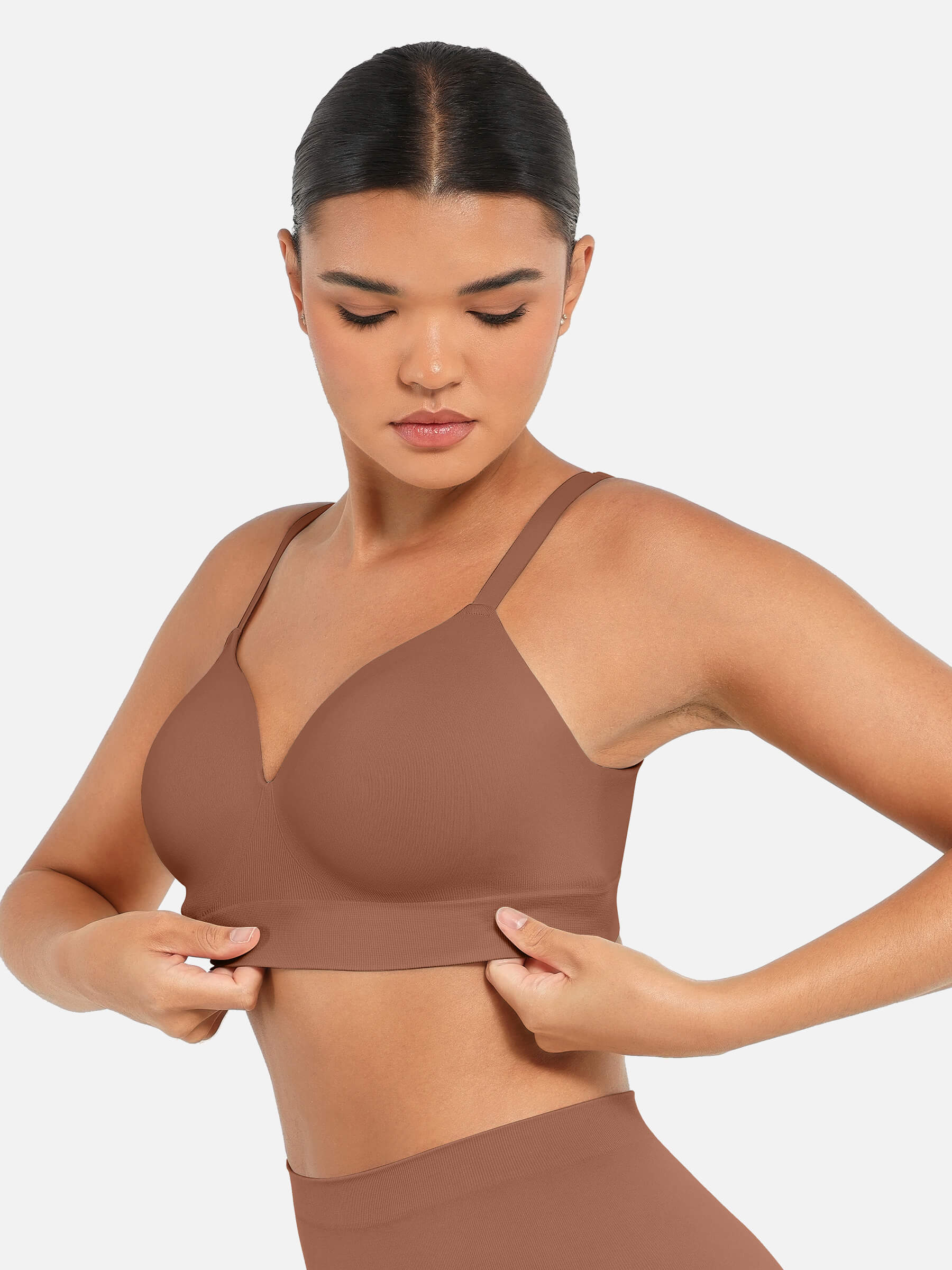 Hej Curve| Trådlös Push-Up Sömlös Komfort Heltäckande Bh