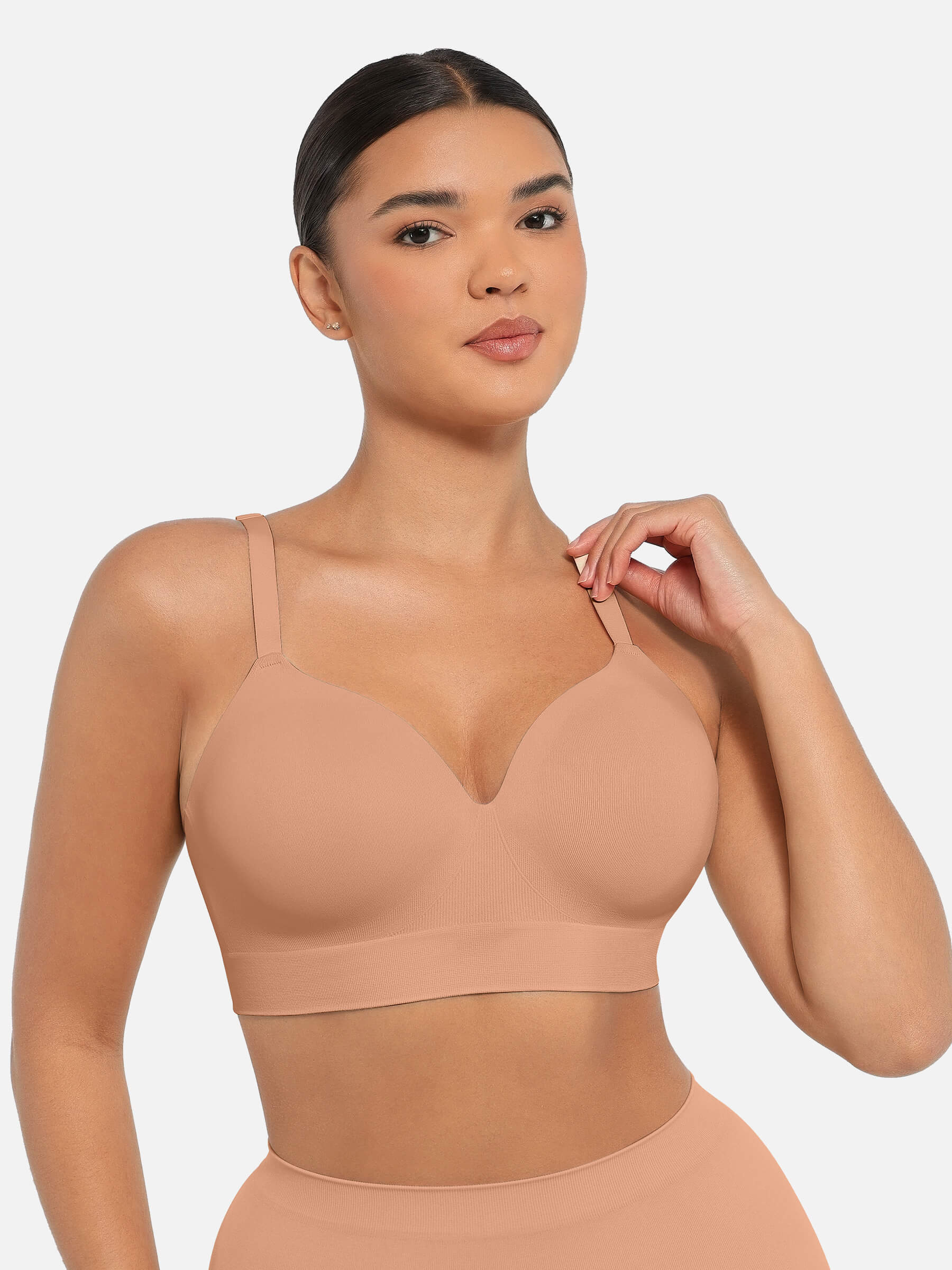 HeyCurve| Wireless Push-Up Seamless Comfort Full Coverage Bra, image size:1800x2400