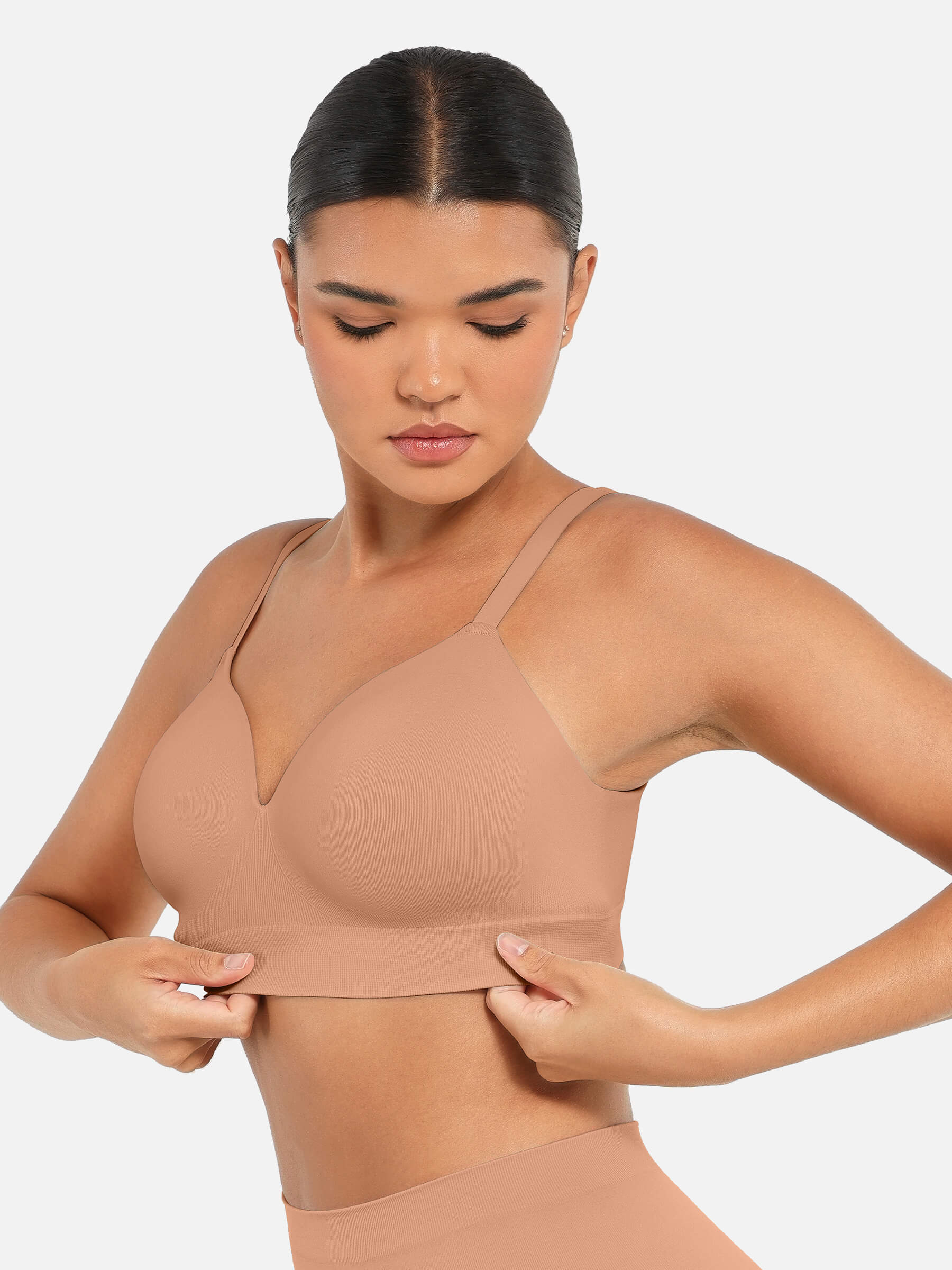 Hej Curve| Trådlös Push-Up Sömlös Komfort Heltäckande Bh