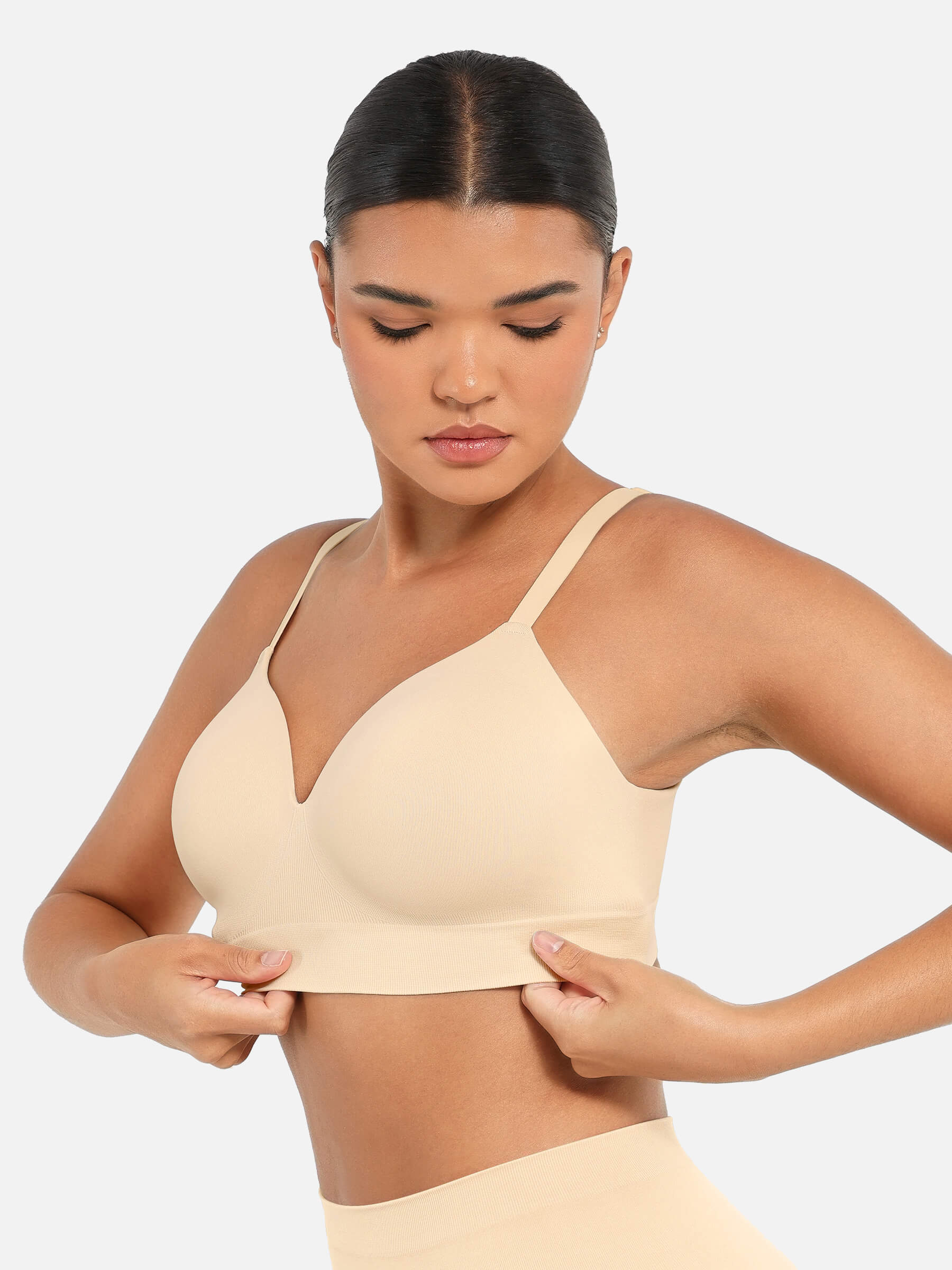 Hej Curve| Trådlös Push-Up Sömlös Komfort Heltäckande Bh