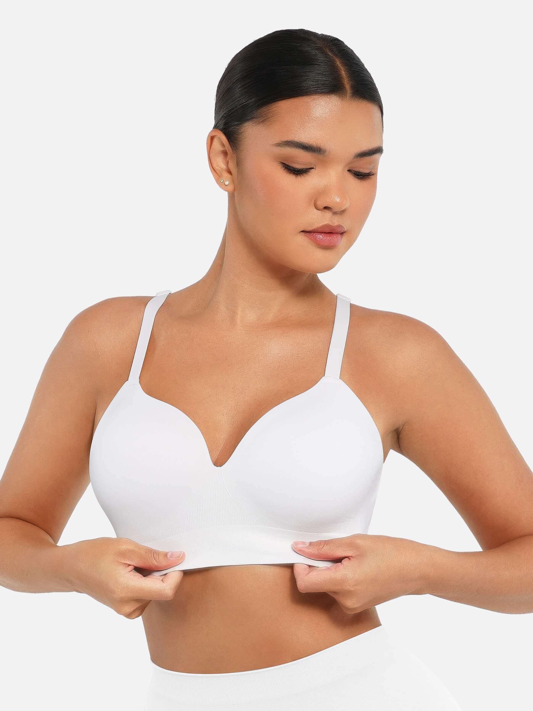 Hej Curve| Trådlös Push-Up Sömlös Komfort Heltäckande Bh