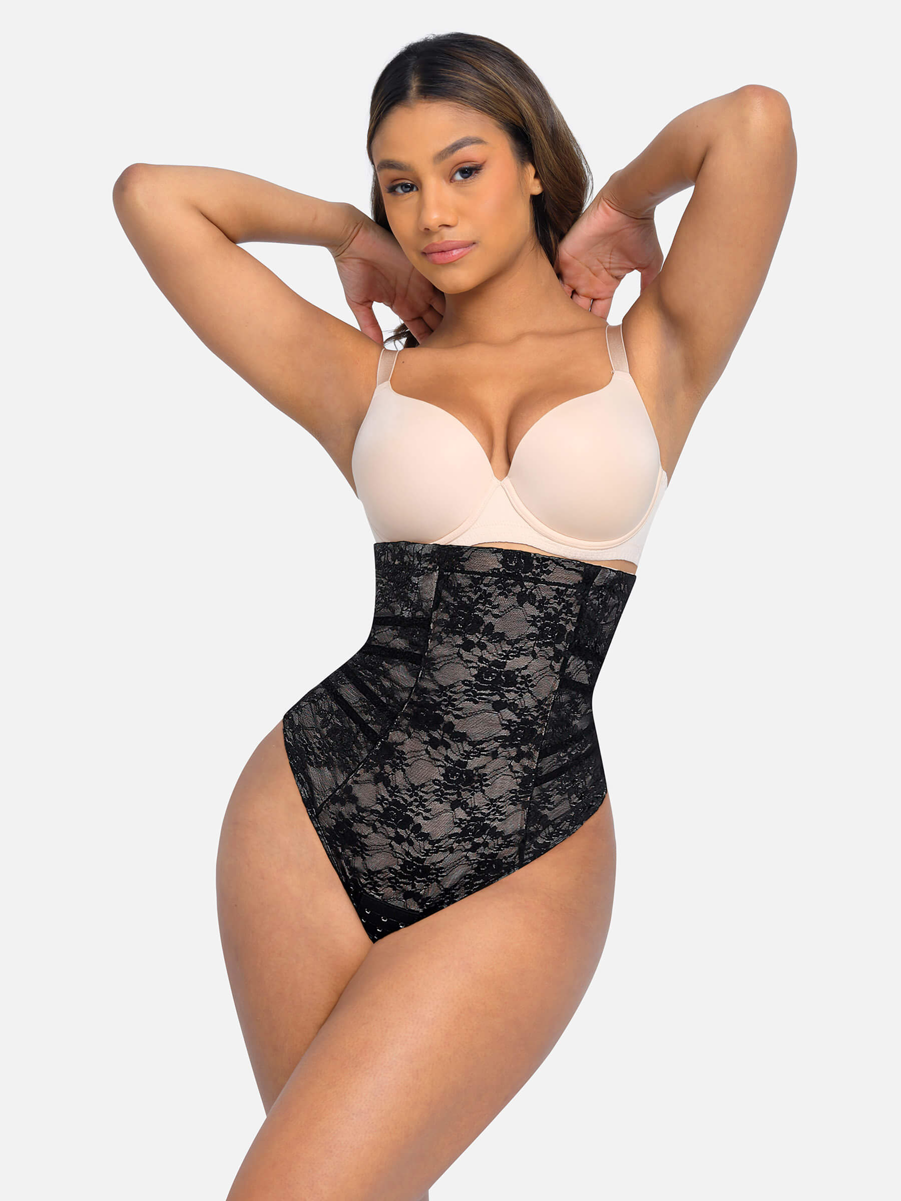 HeyCurve| Lace Patterned Tummy Tie Waist Shaping Thongs