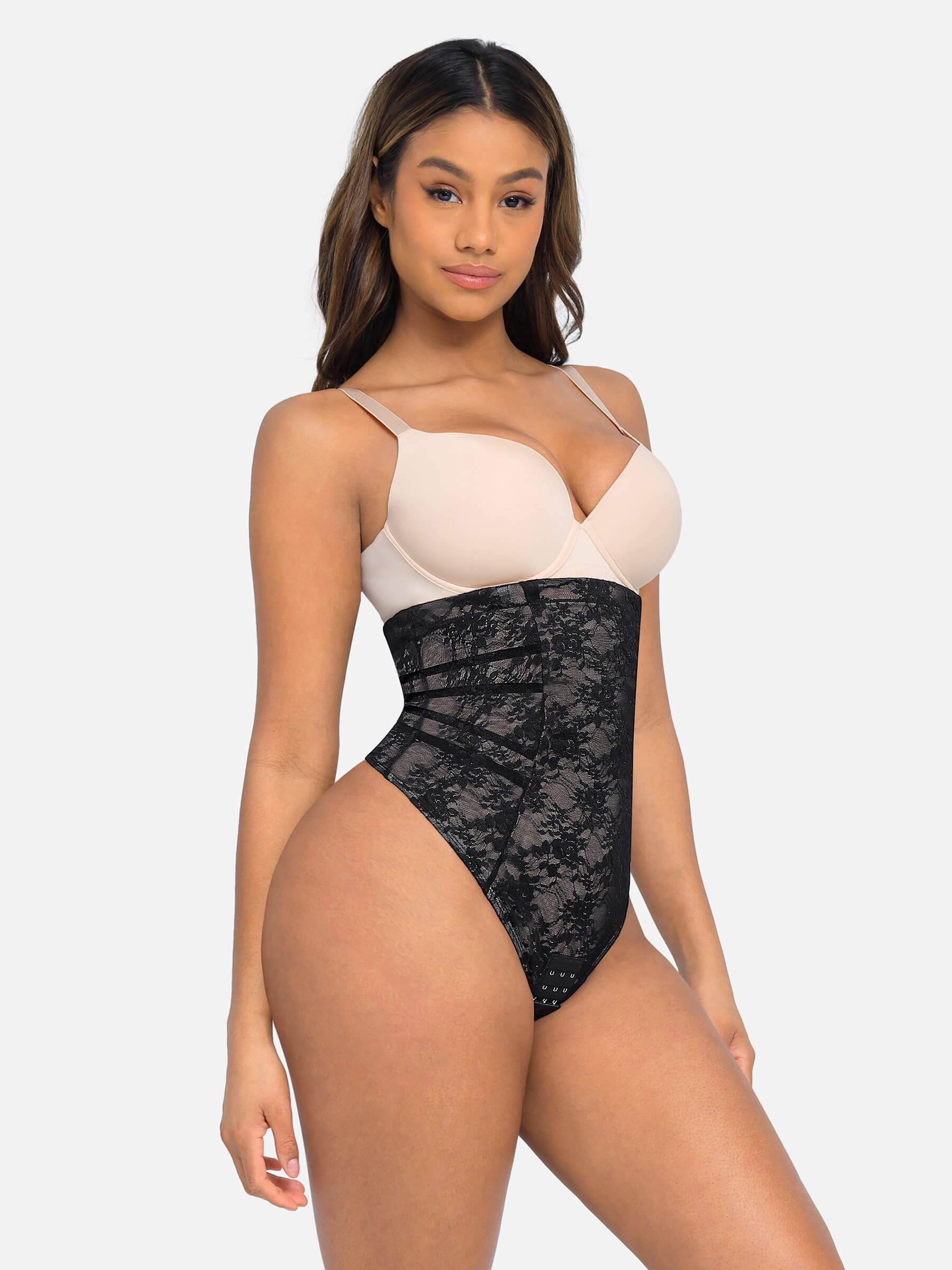 HeyCurve| Lace Patterned Tummy Tie Waist Shaping Thongs