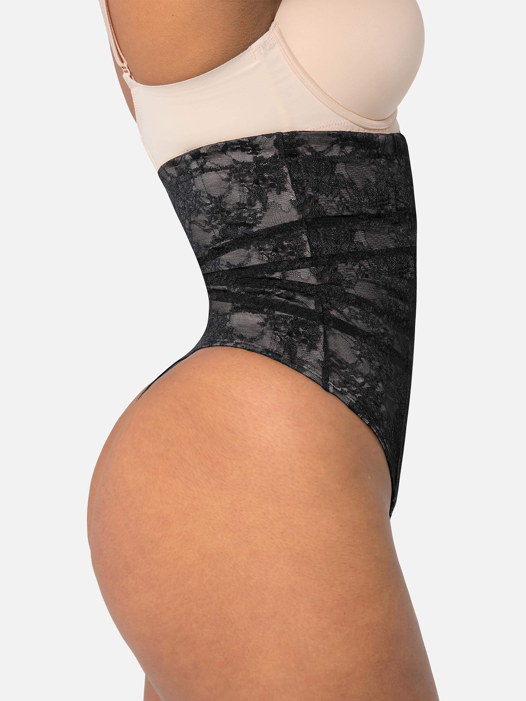 HeyCurve| Lace Patterned Tummy Tie Waist Shaping Thongs