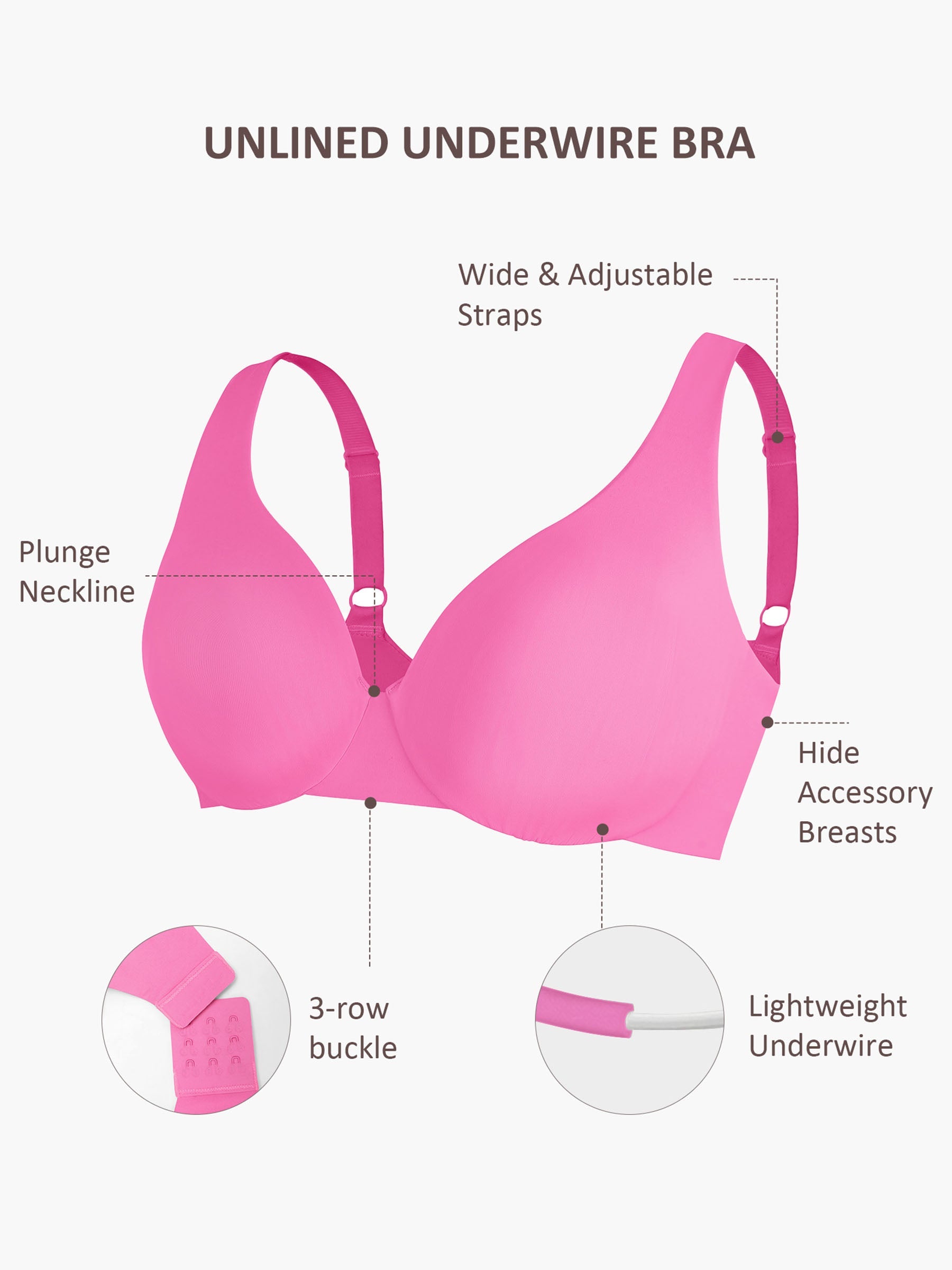 HeyCurve| Underwire Adjustable Deep V-neck Bra