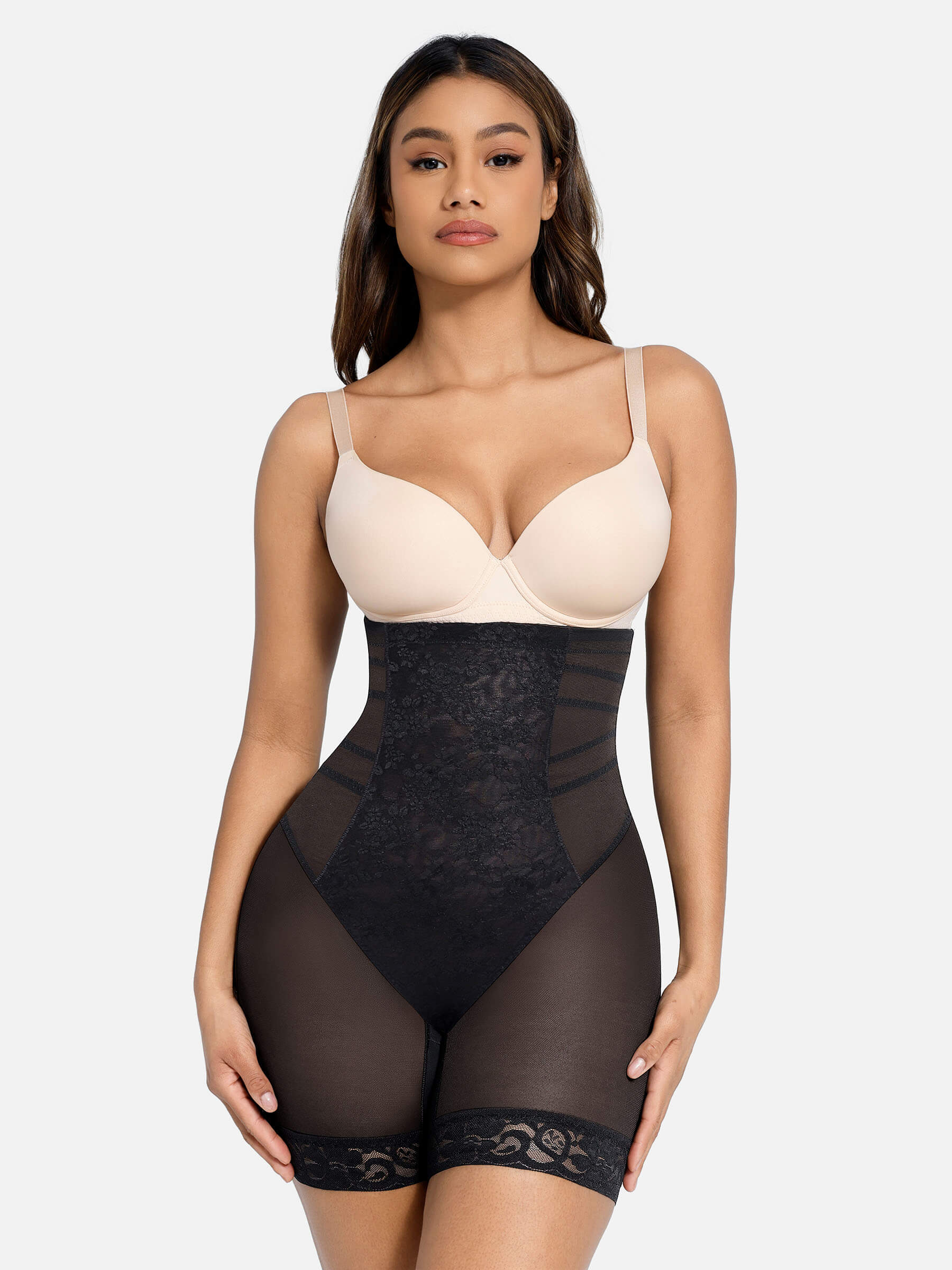HeyCurve| Patterned Lace Breathable Shapewear Shorts