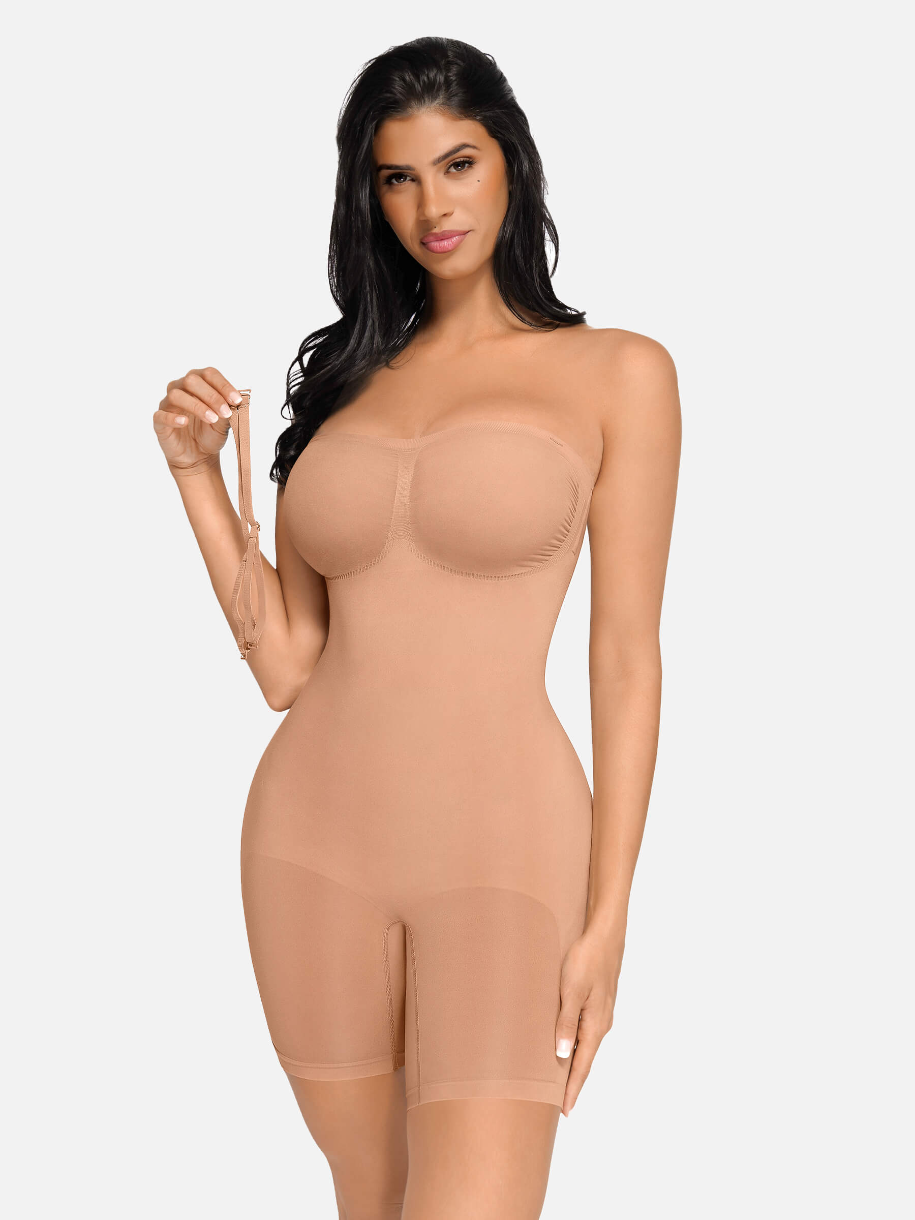 HeyCurve| Seamless Strapless Bodysuit with Removable Straps
