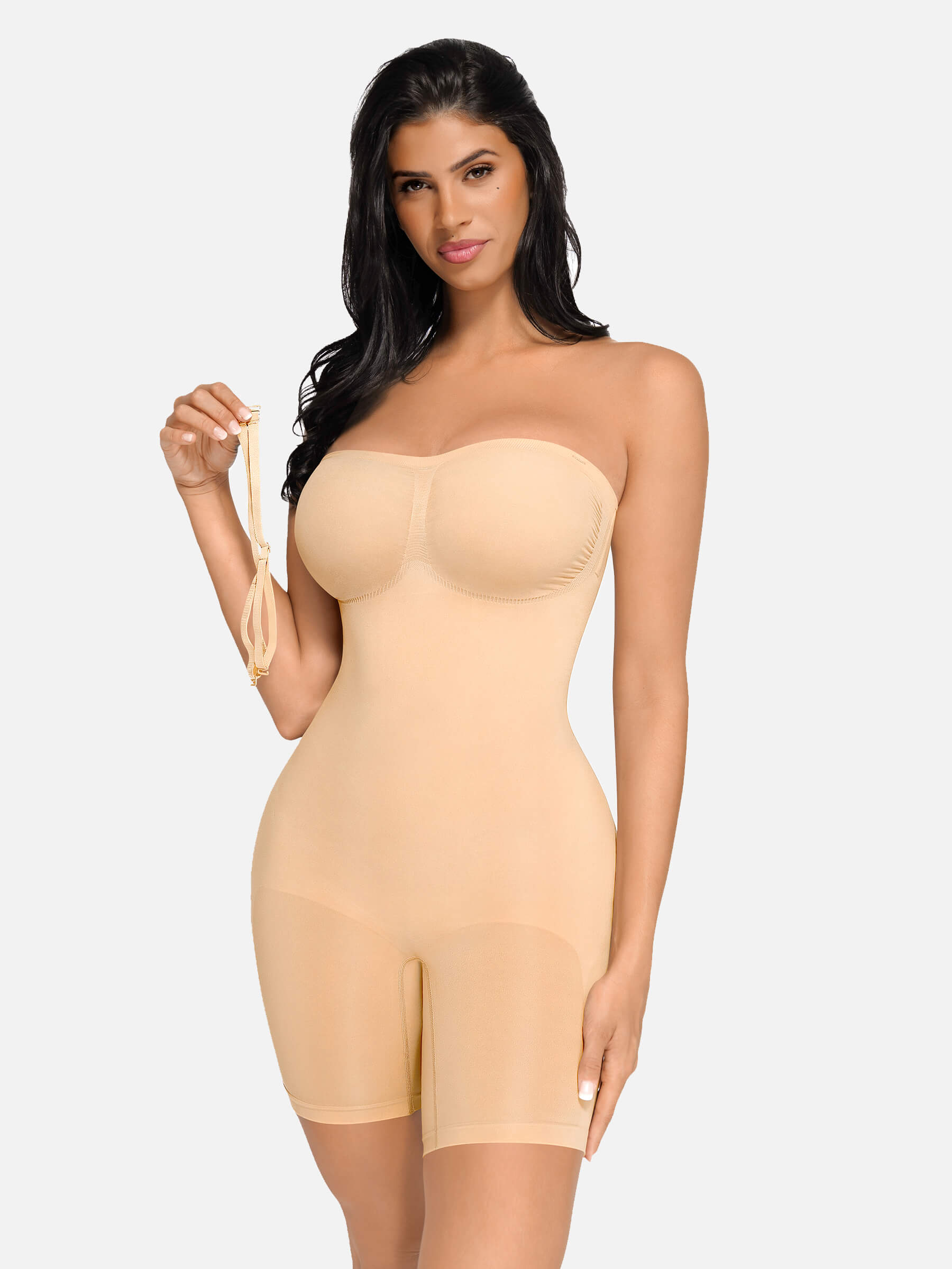 HeyCurve| Seamless Strapless Bodysuit with Removable Straps