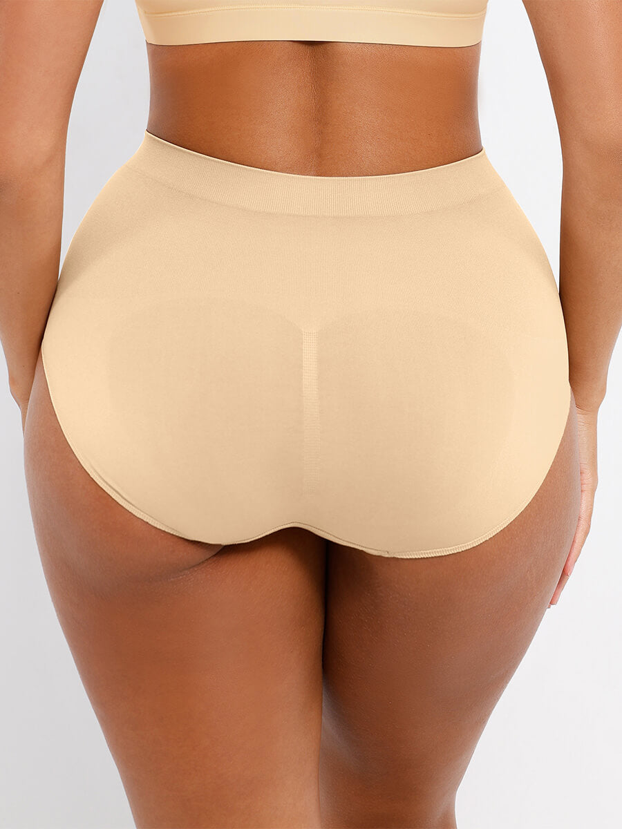 HeyCurve| Seamless High-Waist Tummy Control Antibacterial Peach Hip Brief