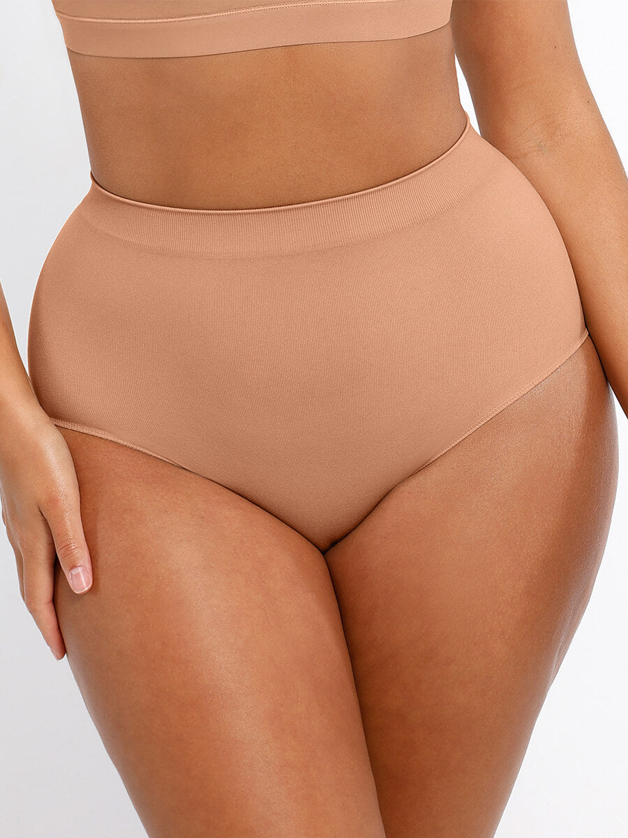 HeyCurve| Seamless High-Waist Tummy Control Antibacterial Peach Hip Brief