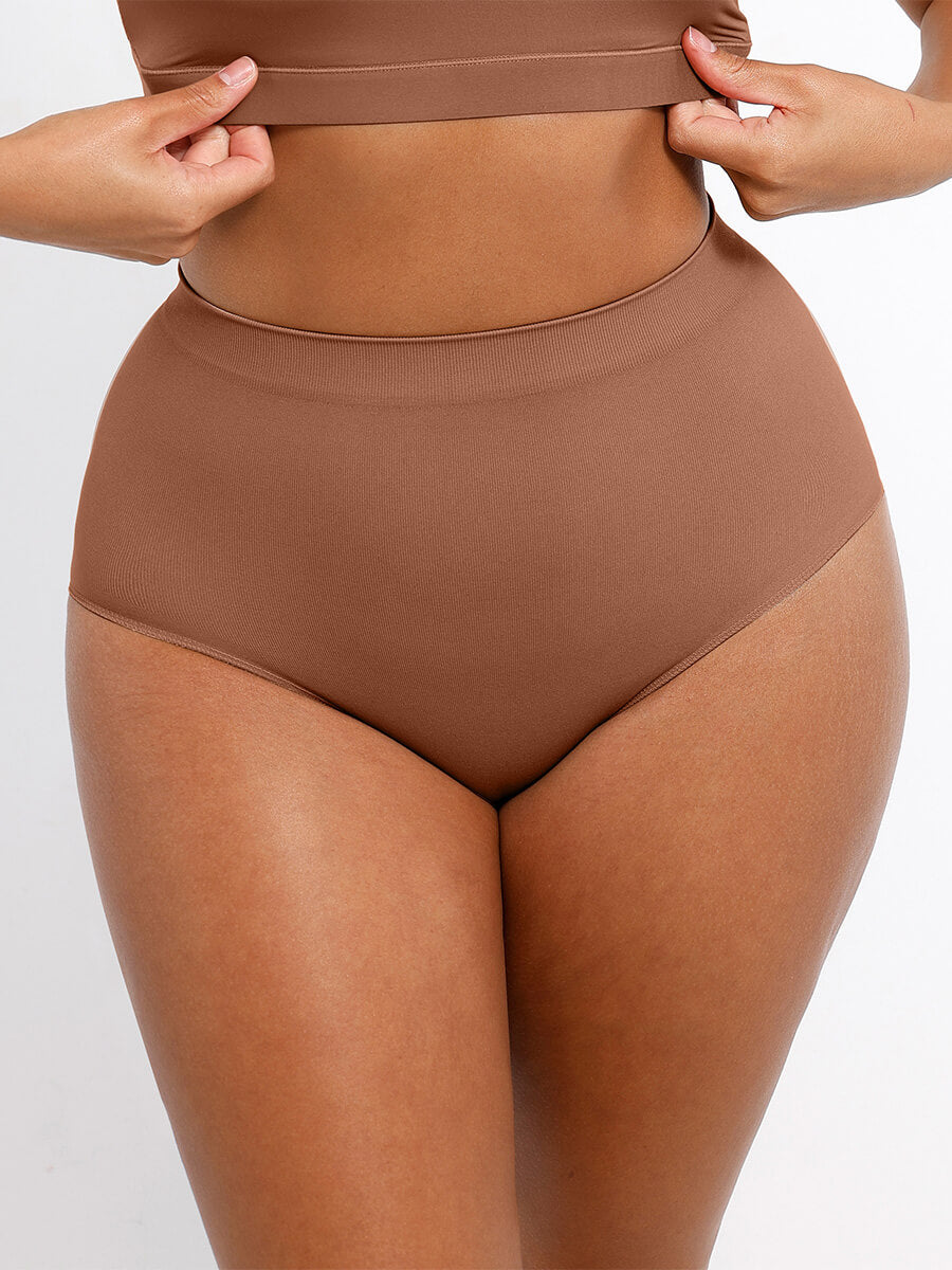 HeyCurve| Seamless High-Waist Tummy Control Antibacterial Peach Hip Brief