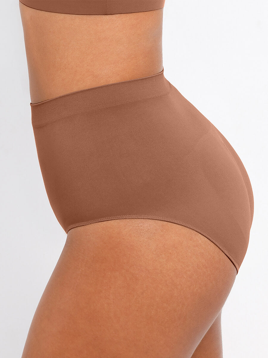 HeyCurve| Seamless High-Waist Tummy Control Antibacterial Peach Hip Brief