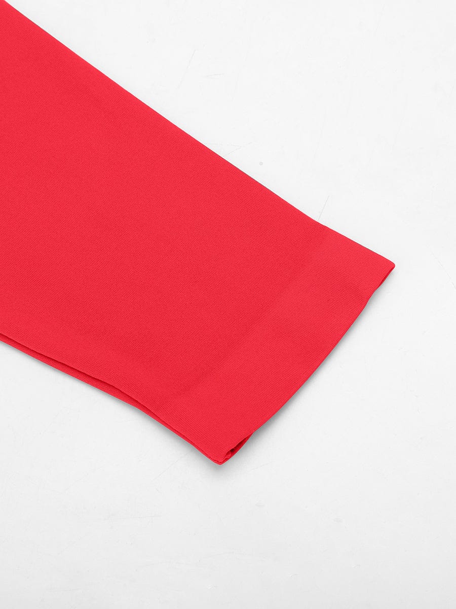 HeyCurve| Sømløs crew neck langærmet mavekontrol bodystocking med trykknap i skridtet