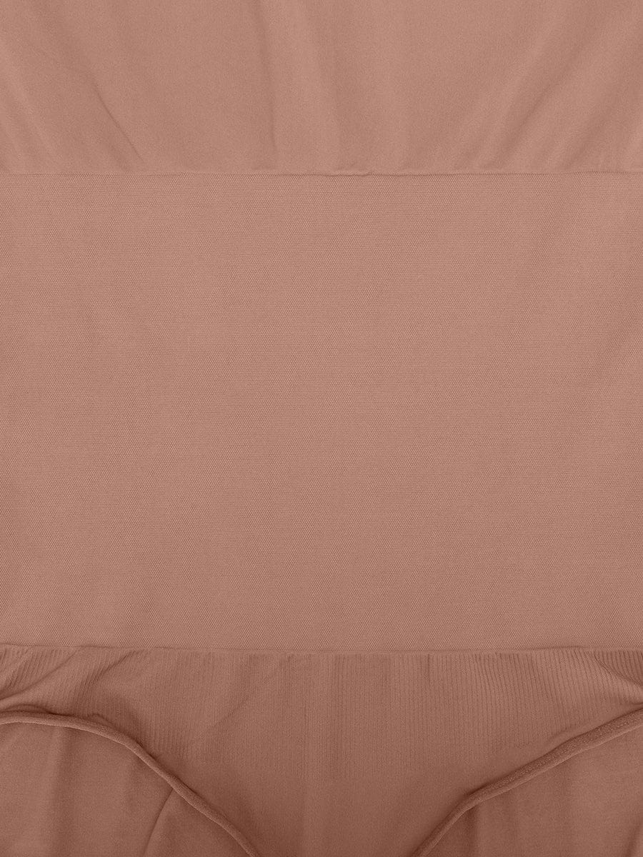 HeyCurve| Sømløs crew neck langærmet mavekontrol bodystocking med trykknap i skridtet