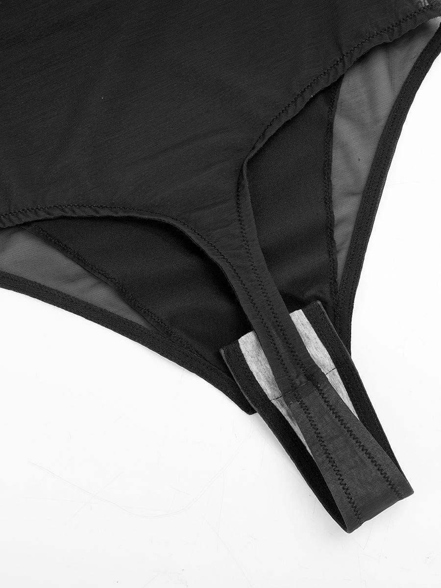 HeyCurve| Gennemsigtig Mesh Slip Shapewear Mavekontrol G-streng Bodysuit