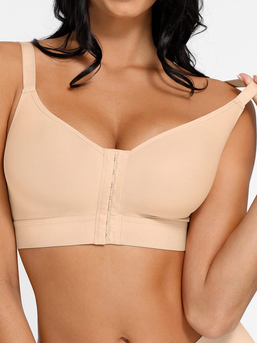 HeyCurve| Post Surgery Full Coverage Compression Surgical Front Closure Mastectomy Bras