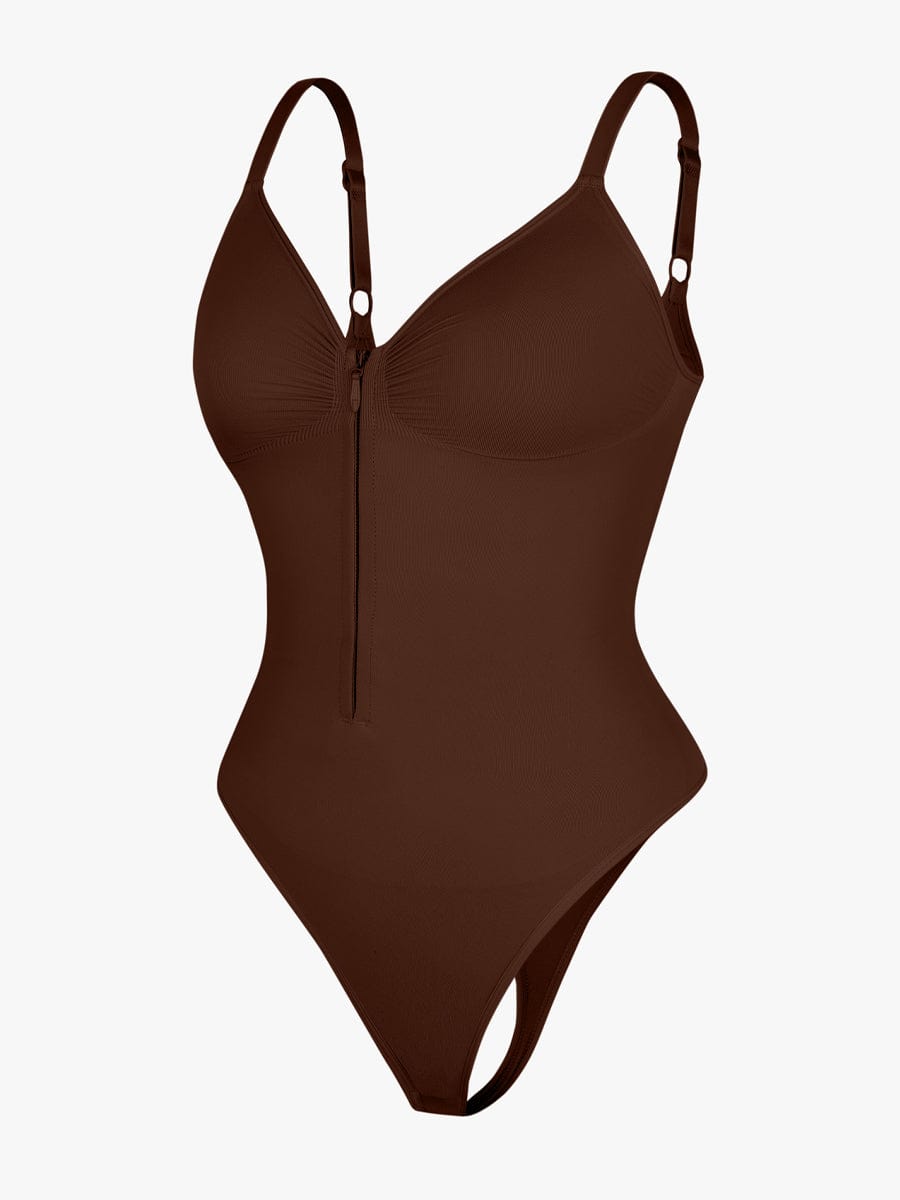 HeyCurve| Sømløs plunge bryststøtte bodysuit med clips indeni