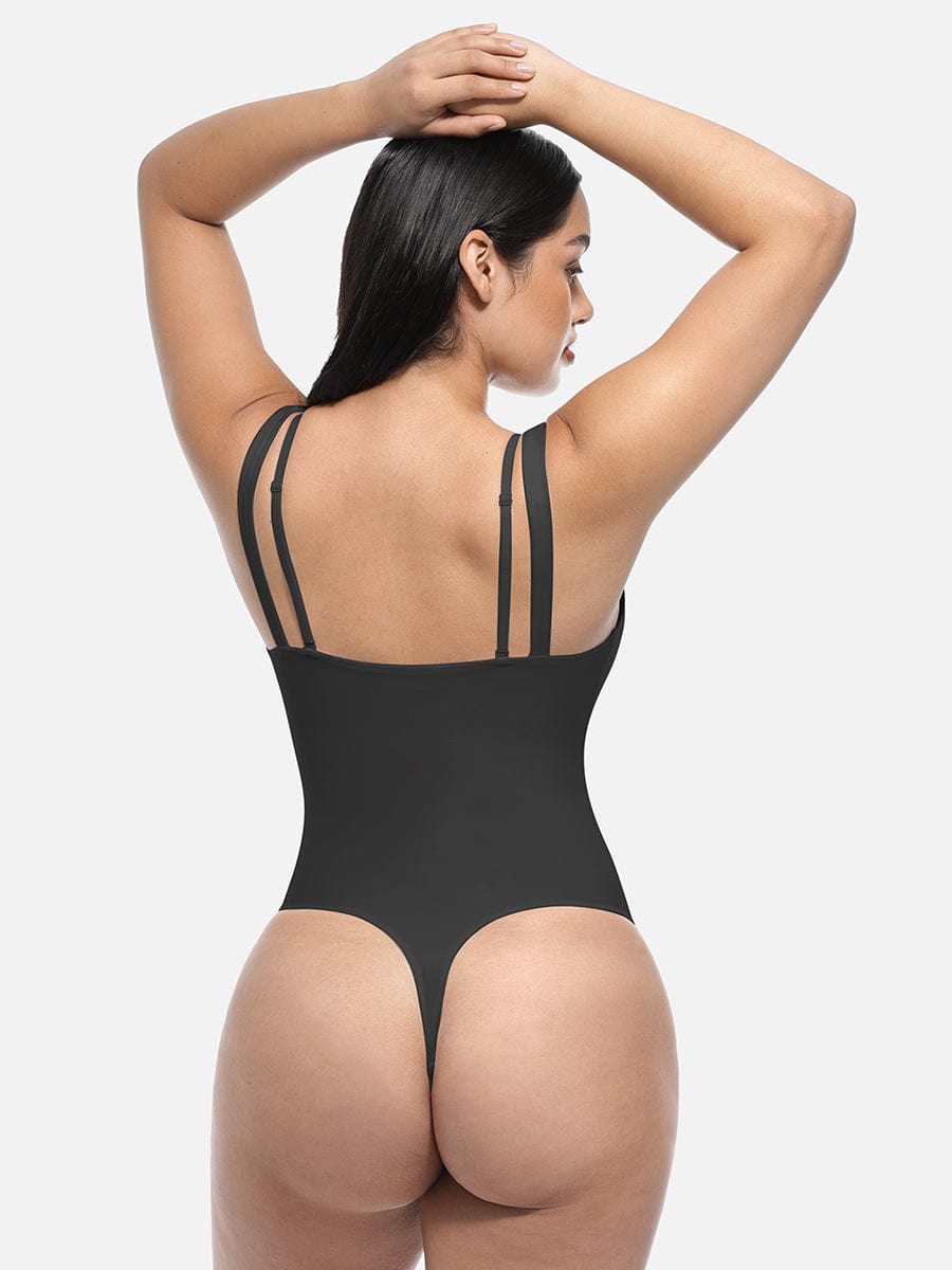 HeyCurve| Blonder V-hals T-back Talje og maveformende G-streng Bodystocking