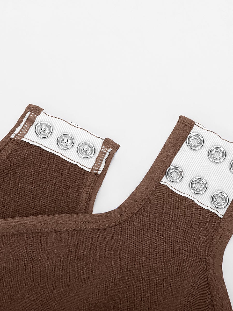 HeyCurve| Sømløs rundhals skulpturerende talje og trykknap skridt trusser bodystocking