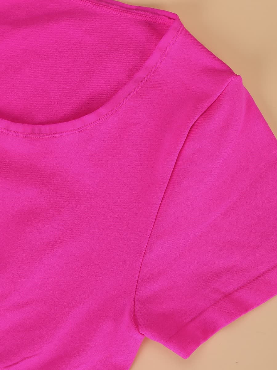 HeyCurve| Sømløs Heldragt med Kort Ærme og G-streng