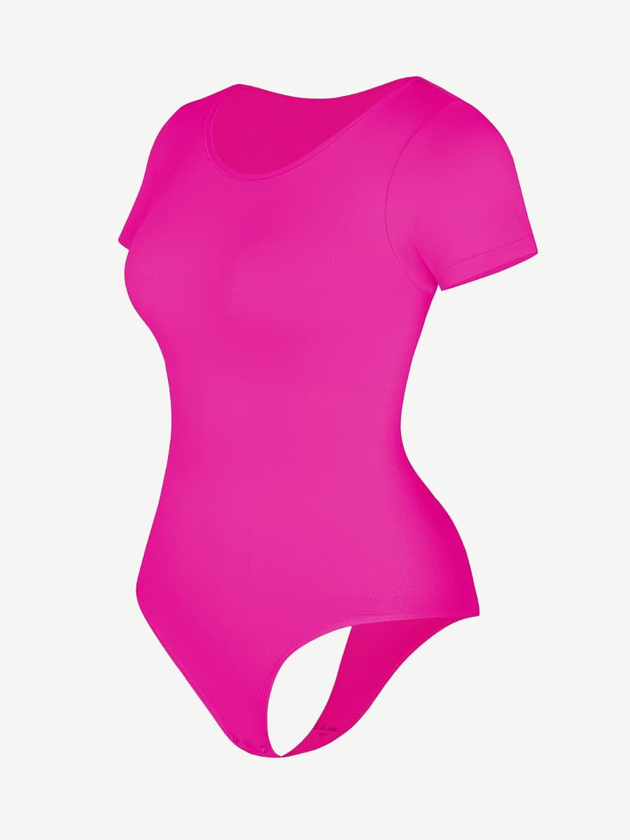 HeyCurve| Sømløs Heldragt med Kort Ærme og G-streng