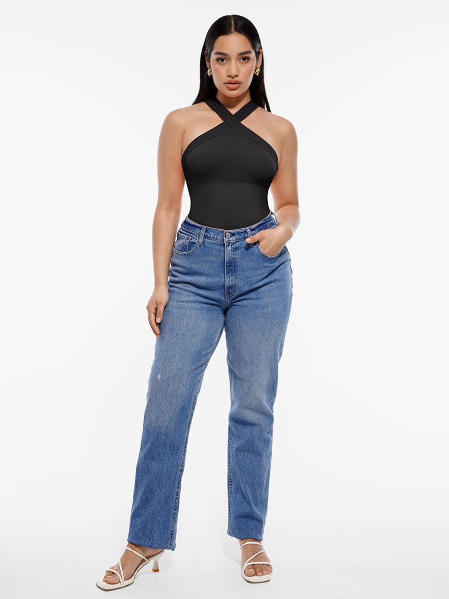 HeyCurve| Sømløs crossover halter g-streng bodystocking