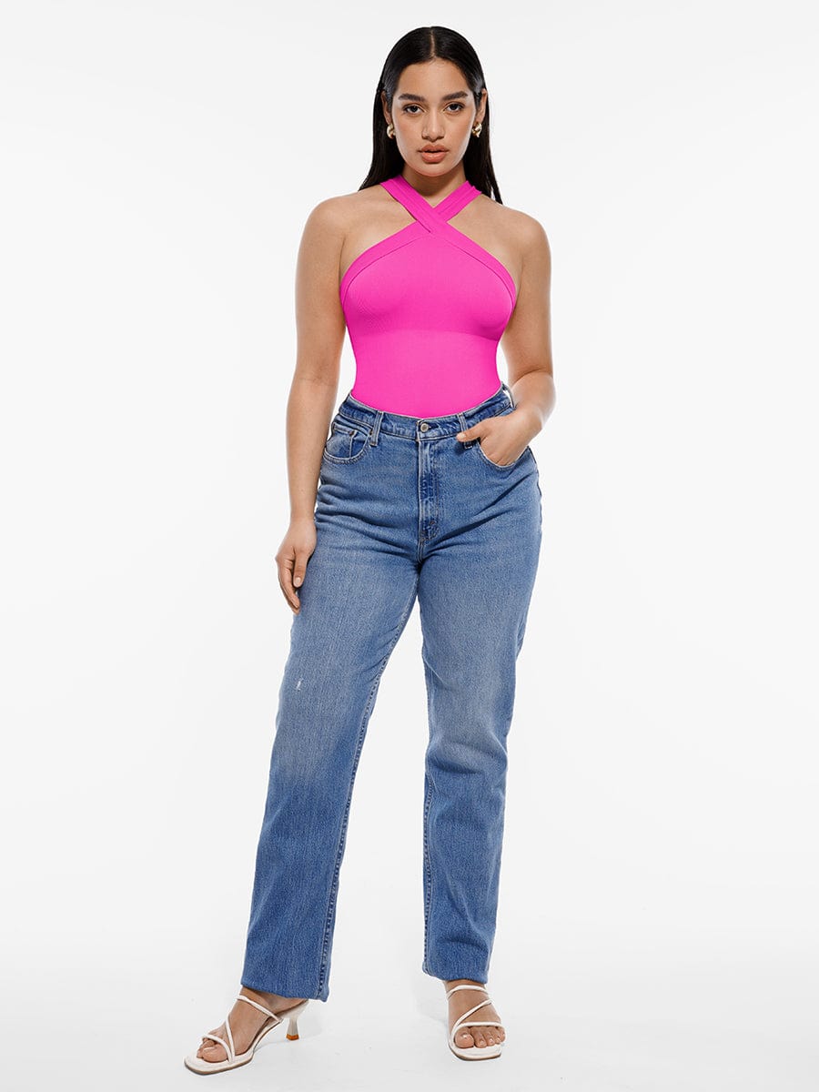 HeyCurve| Sømløs crossover halter g-streng bodystocking