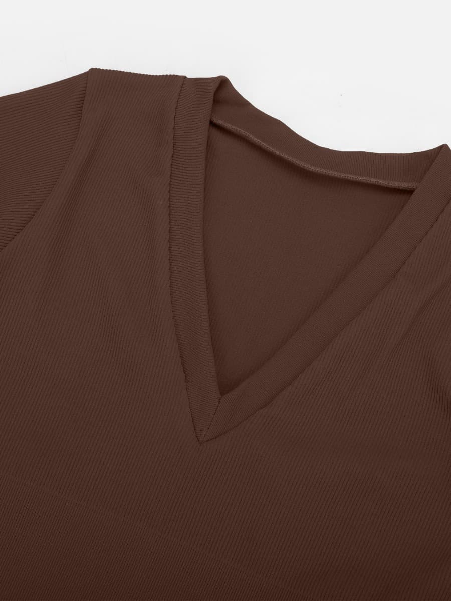 HeyCurve| Langærmet V-hals Taljeformende Mavekontrol Sømløs Bodystocking