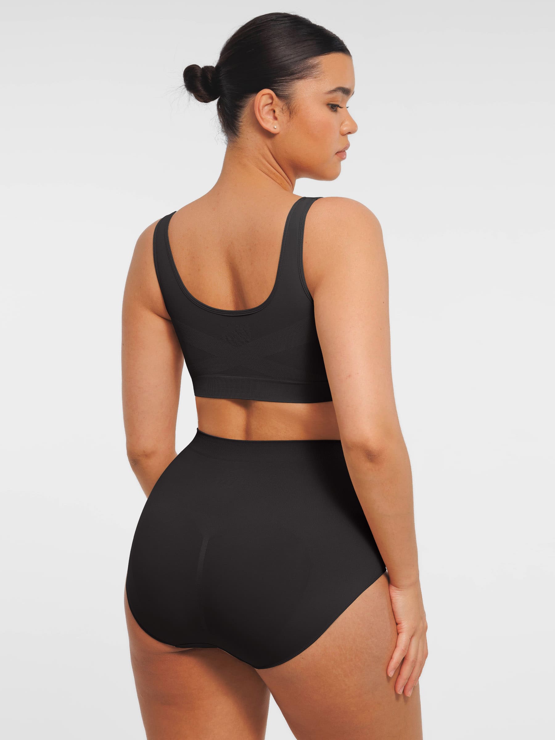 HeyCurve|Seamless Wide Straps Bra  & Seamless Tummy Control Brief Set