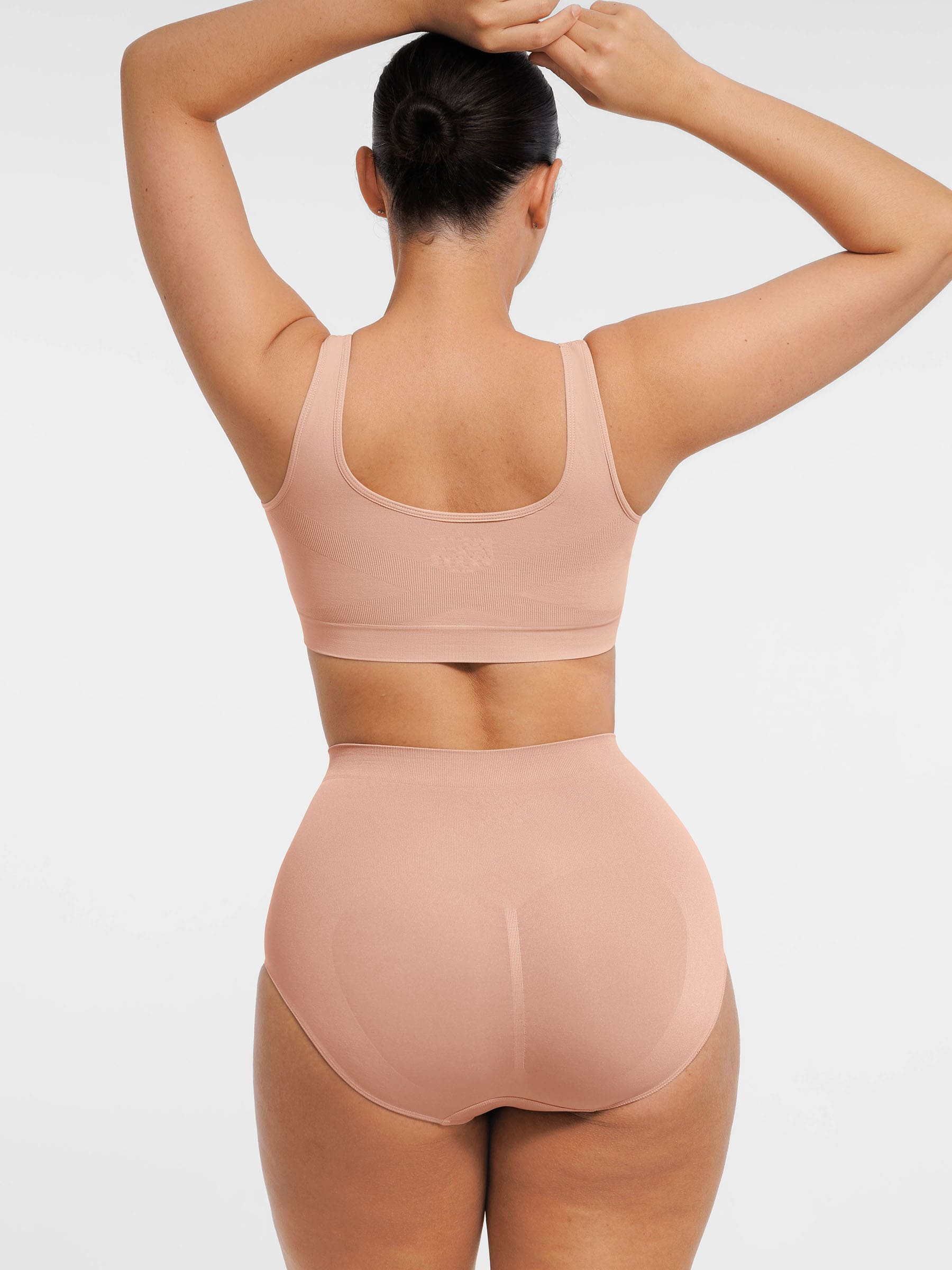 HeyCurve|Seamless Wide Straps Bra  & Seamless Tummy Control Brief Set