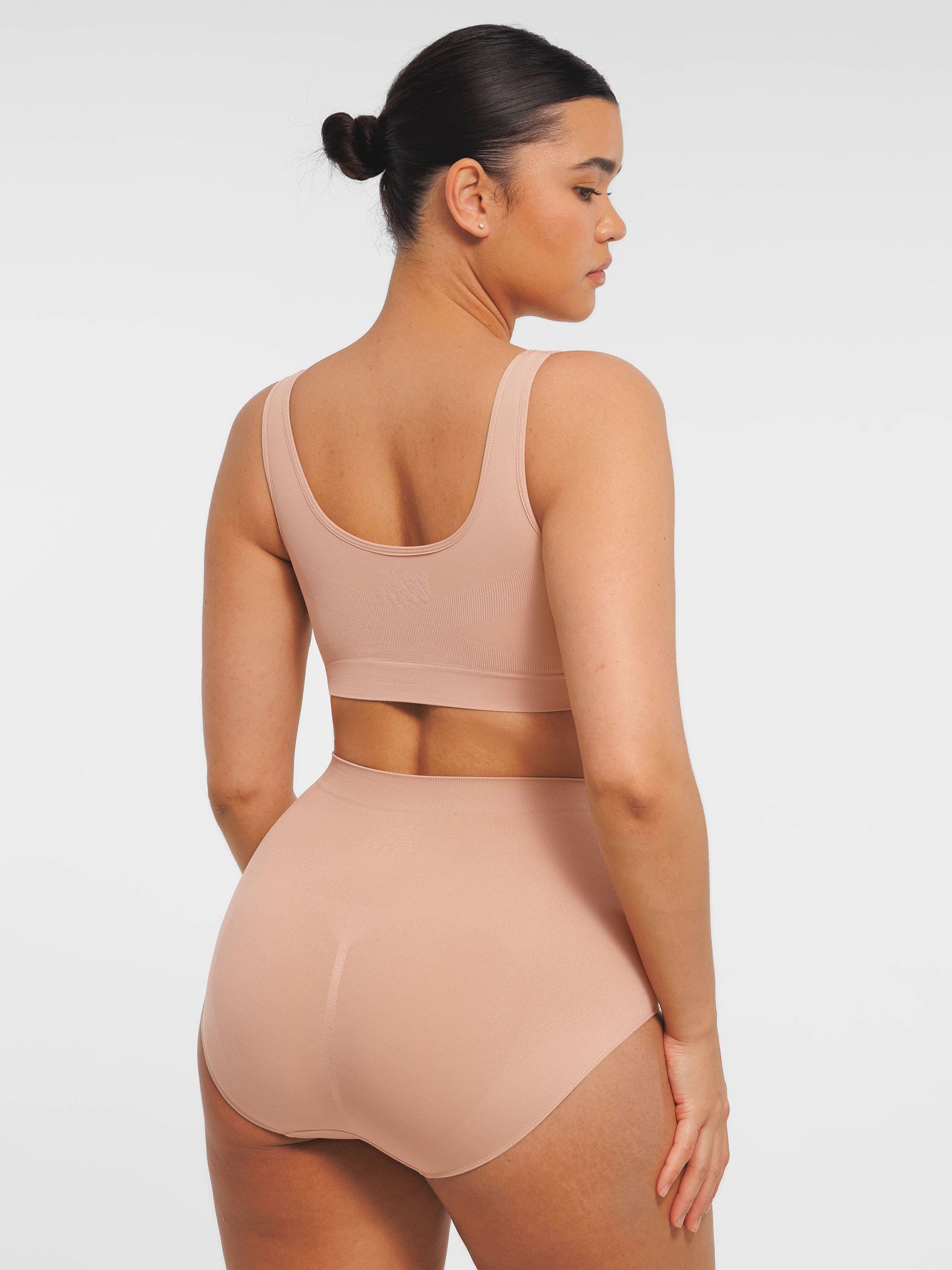 HeyCurve|Seamless Wide Straps Bra  & Seamless Tummy Control Brief Set