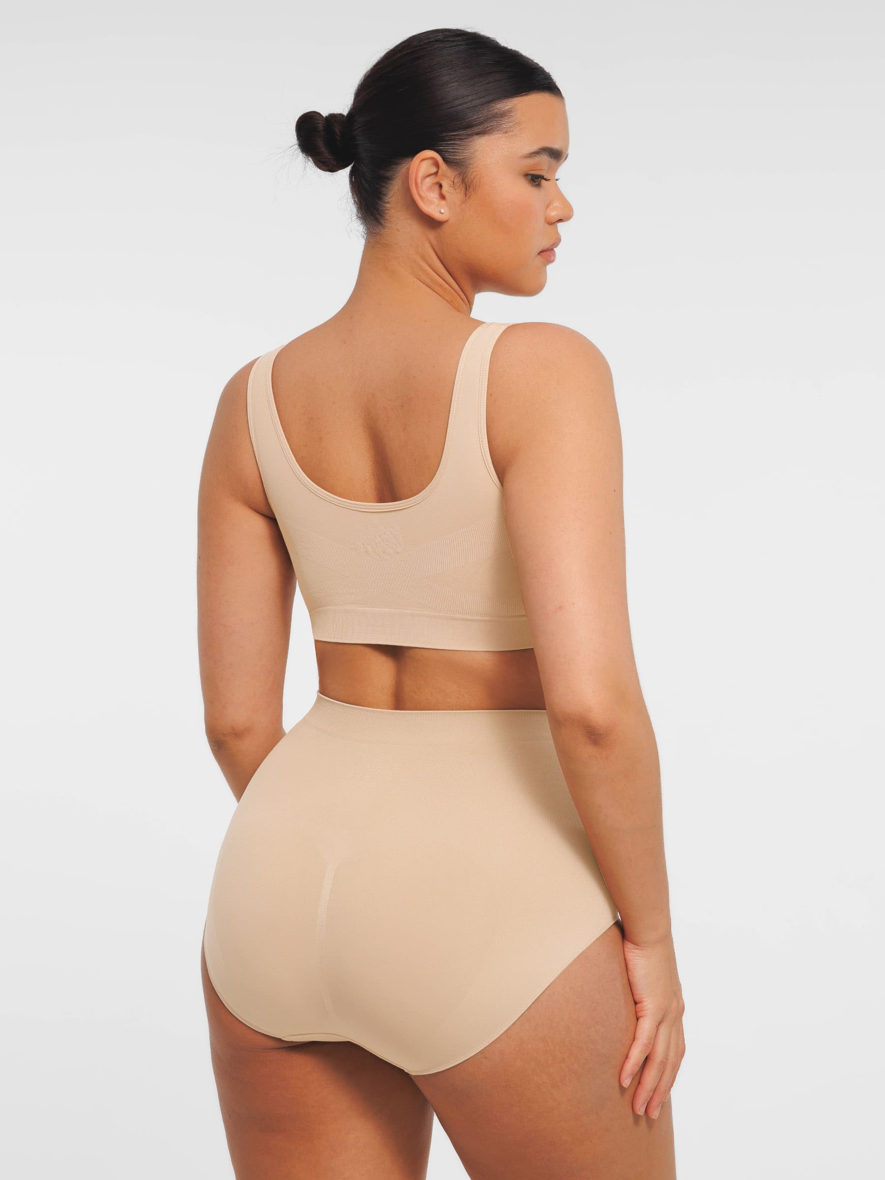 HeyCurve|Seamless Wide Straps Bra  & Seamless Tummy Control Brief Set