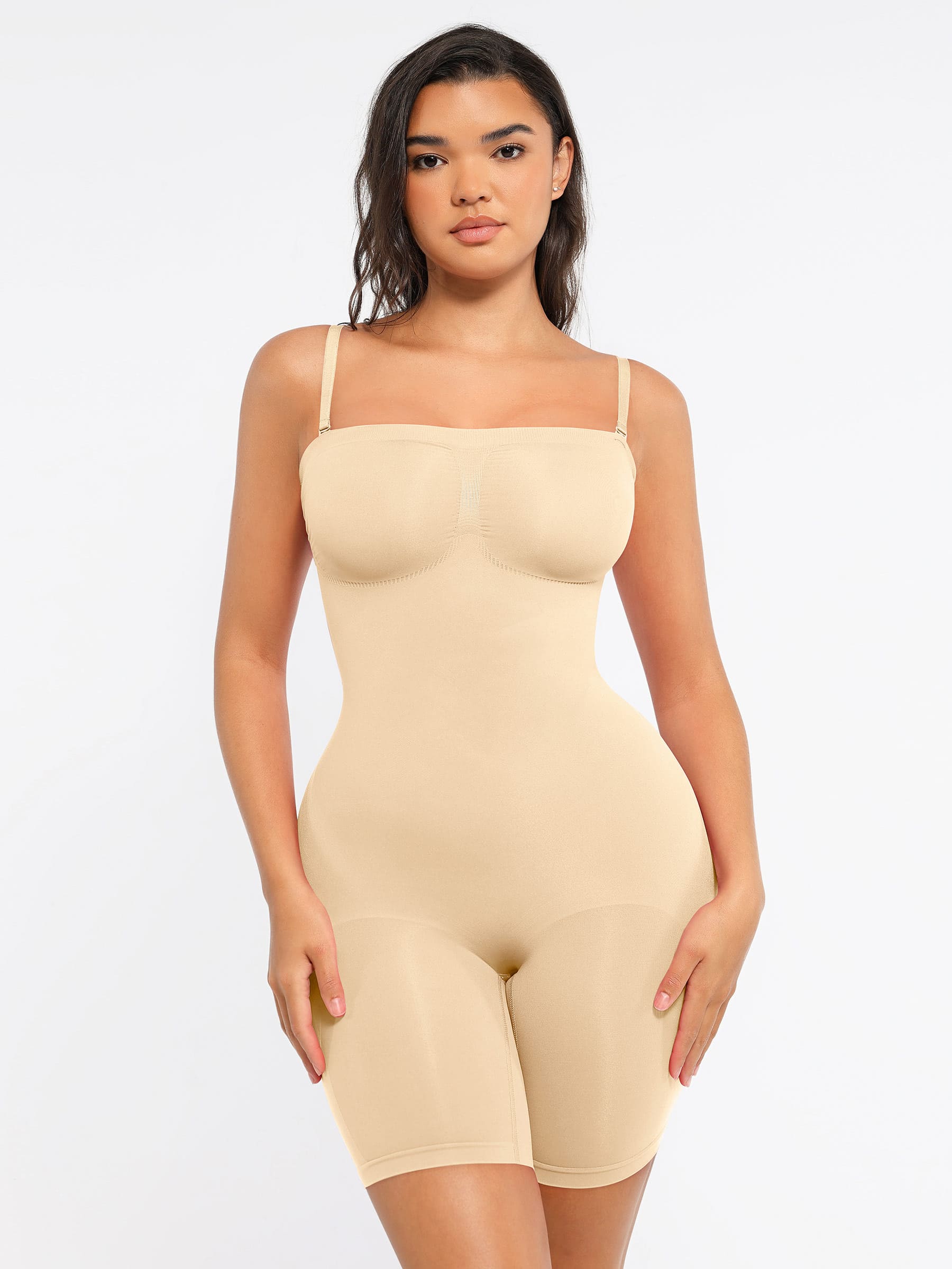 HeyCurve| Strapless Seamless Bodysuit with Removable Straps