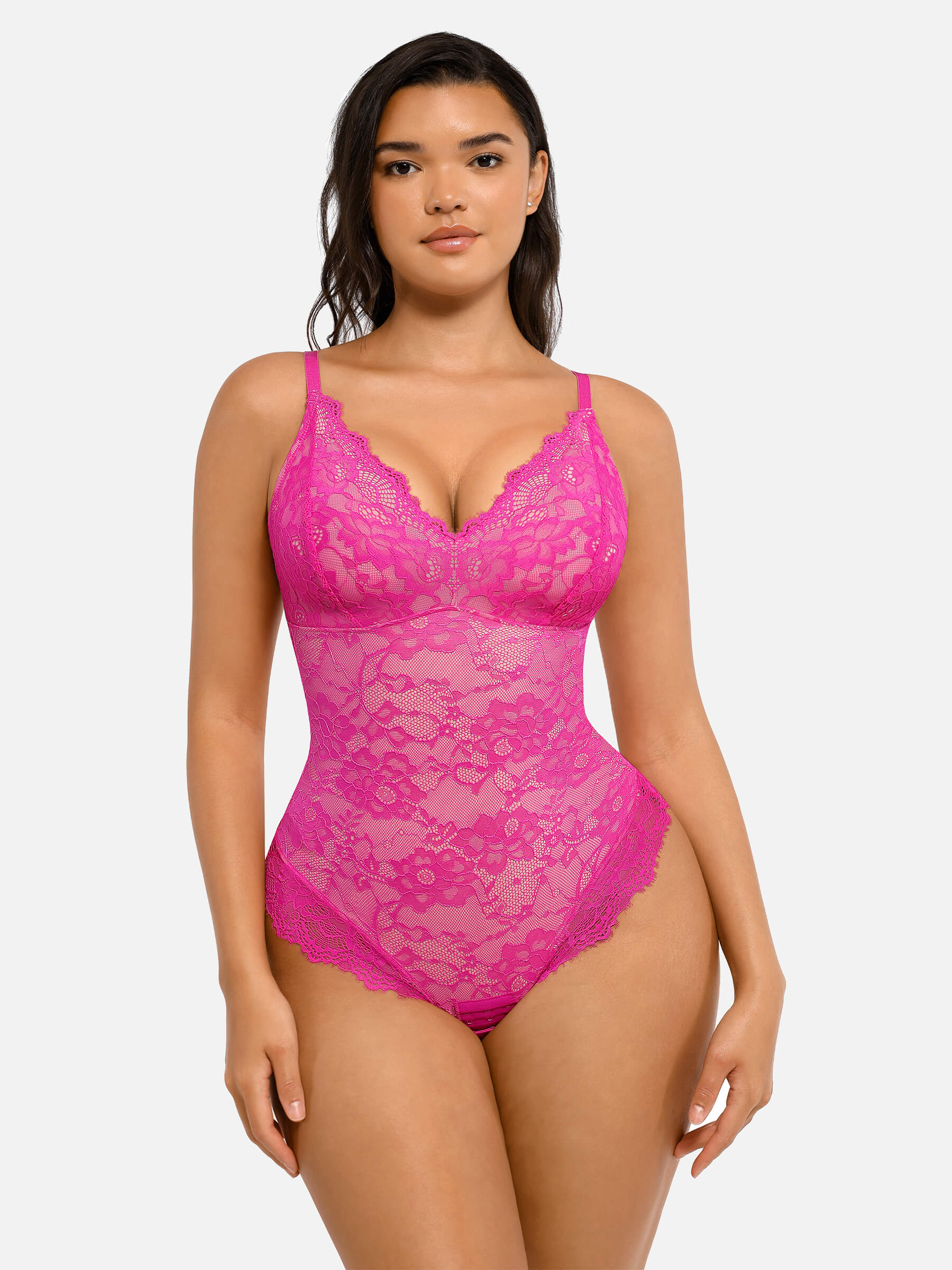 Hey Curve| Spets V-ringad helkroppsdress
