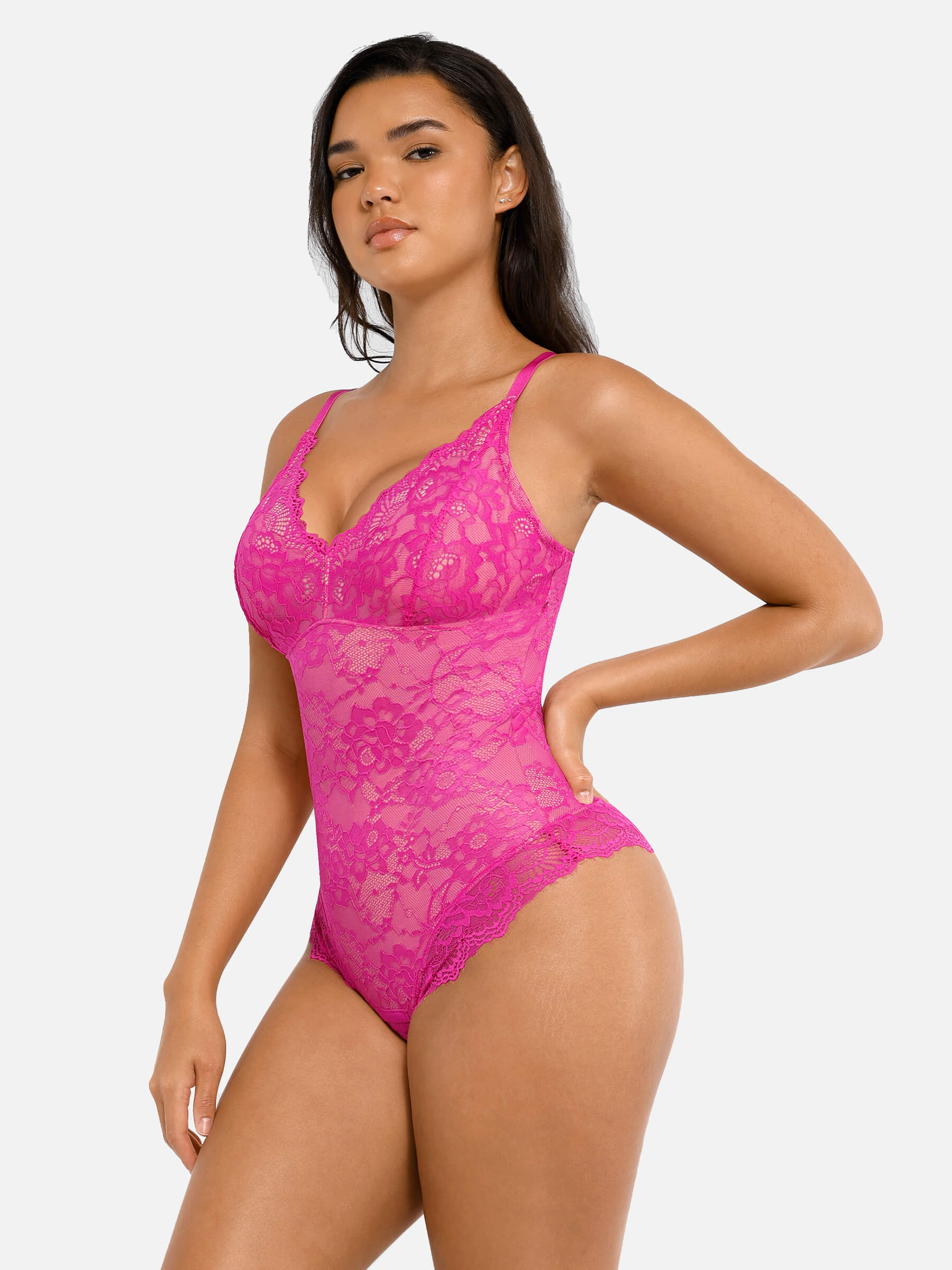Hey Curve| Spets V-ringad helkroppsdress