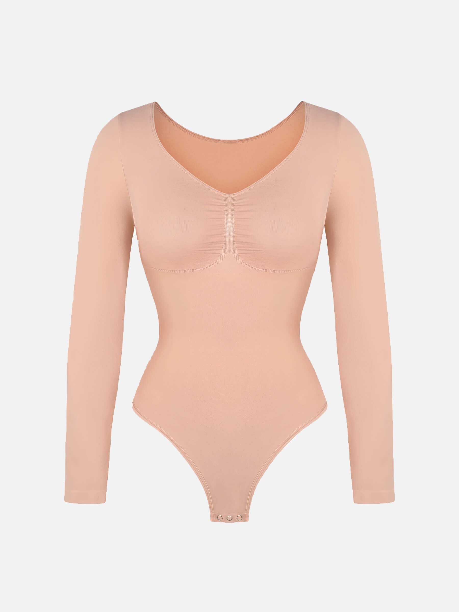 Hey Curve| Sömlös långärmad bröststöd magekontroll tanga bodysuit