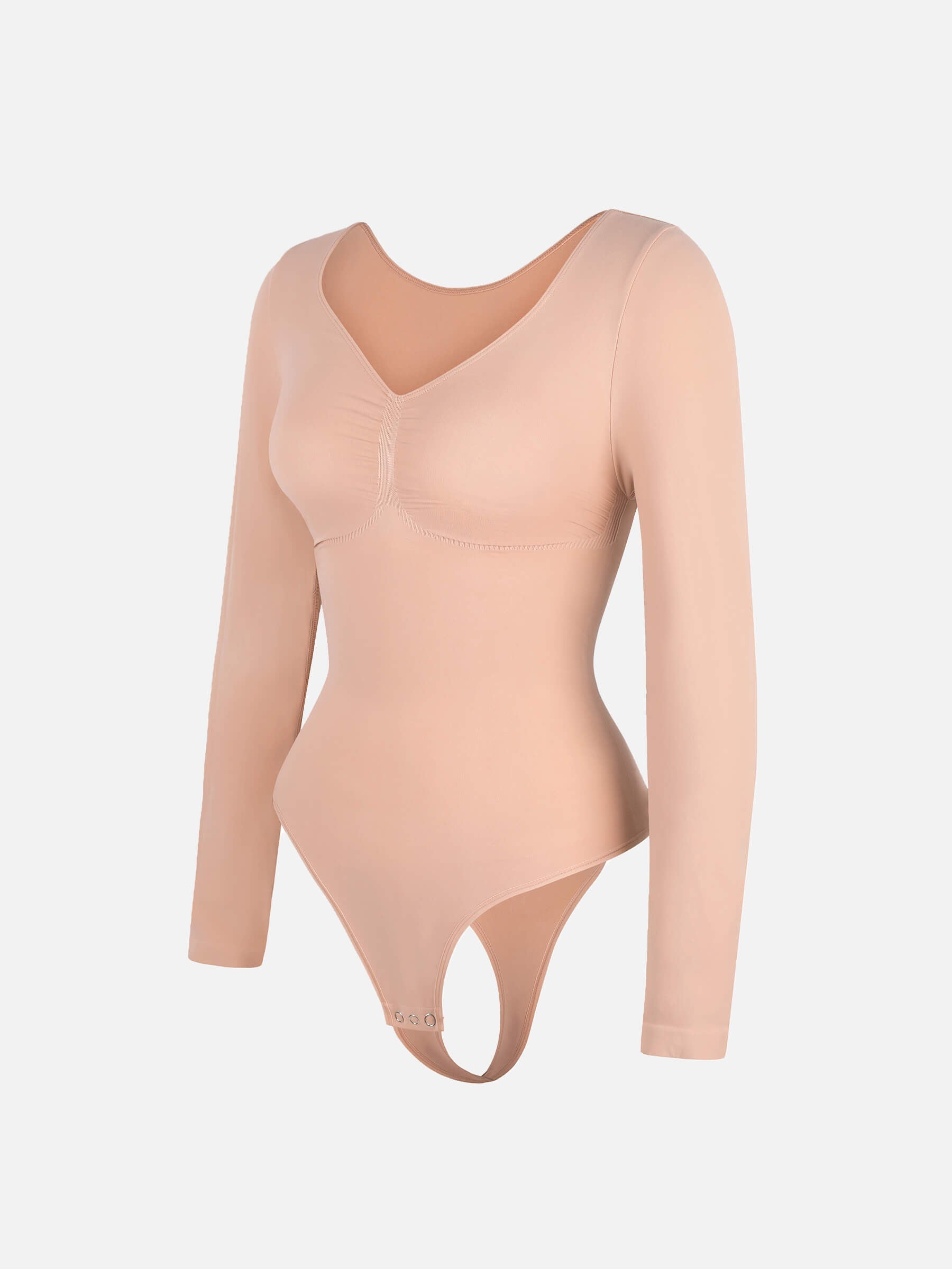 Hey Curve| Sömlös långärmad bröststöd magekontroll tanga bodysuit