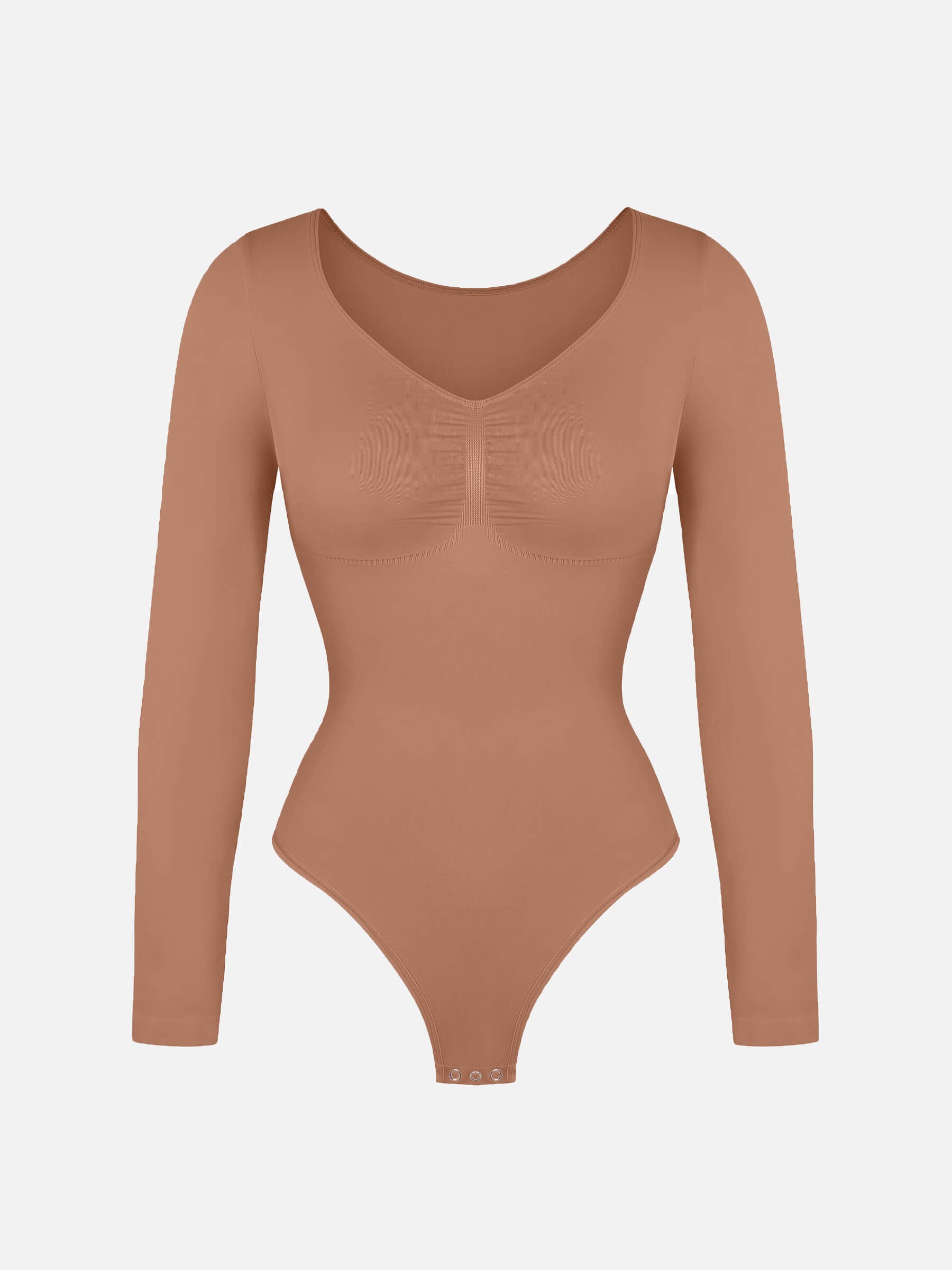 Hey Curve| Sömlös långärmad bröststöd magekontroll tanga bodysuit