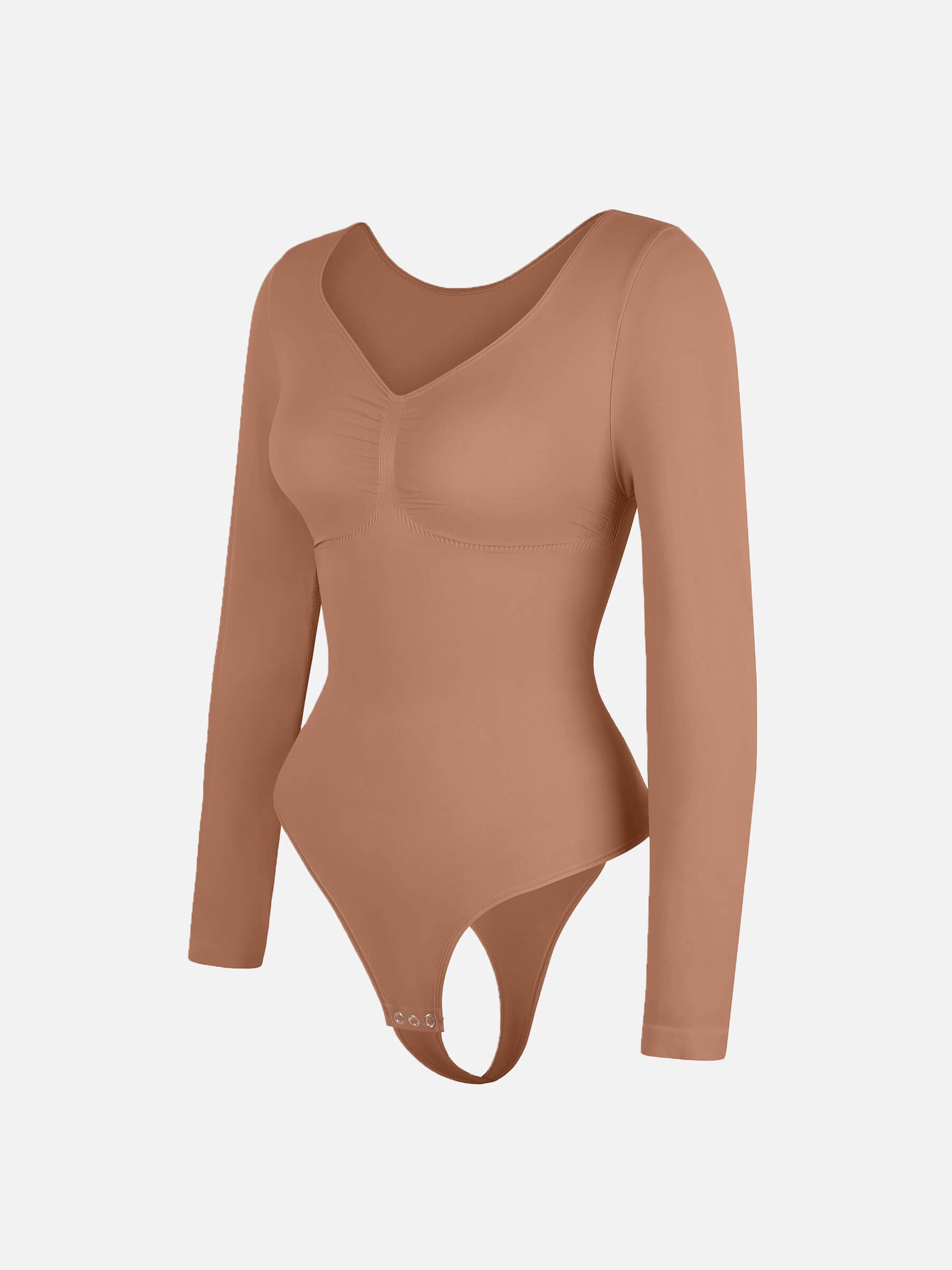 Hey Curve| Sömlös långärmad bröststöd magekontroll tanga bodysuit
