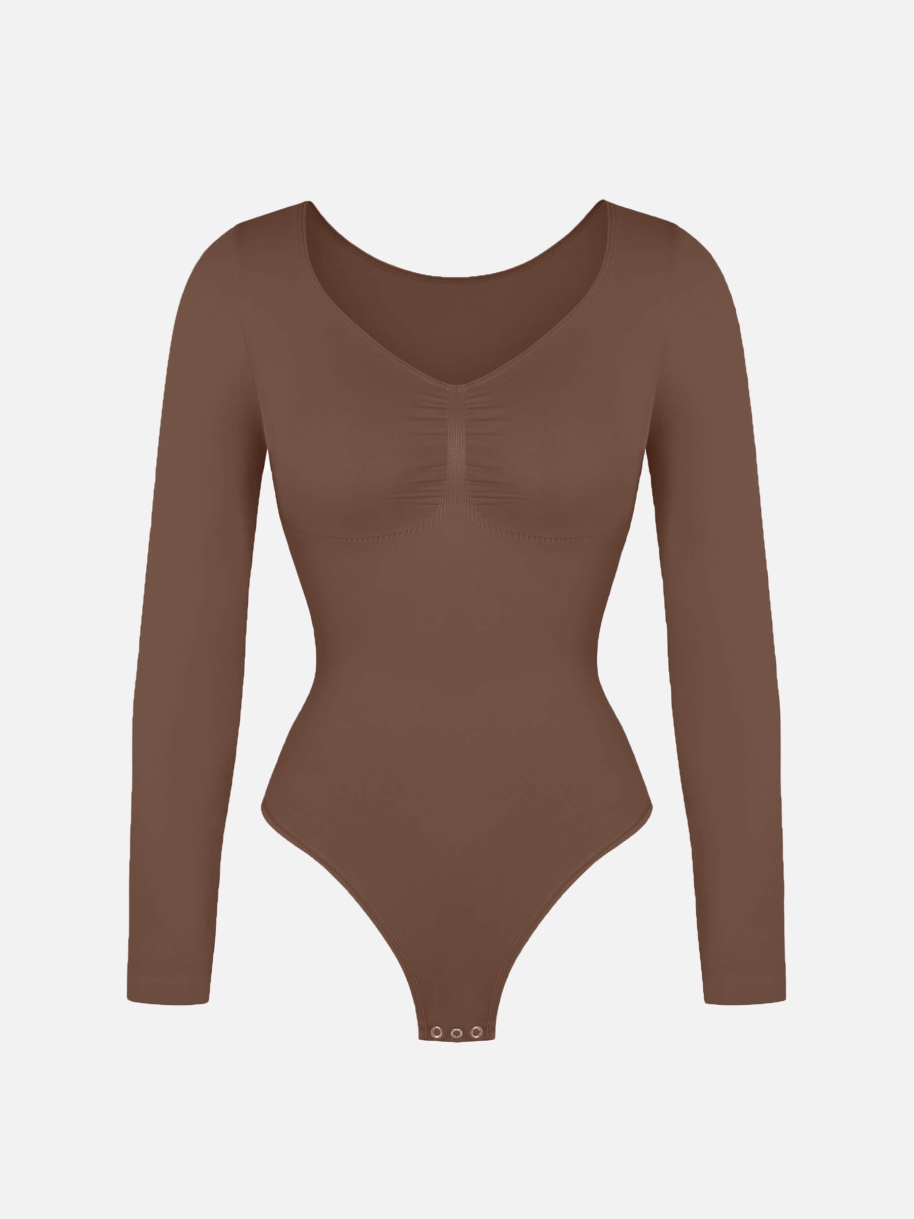Hey Curve| Sömlös långärmad bröststöd magekontroll tanga bodysuit