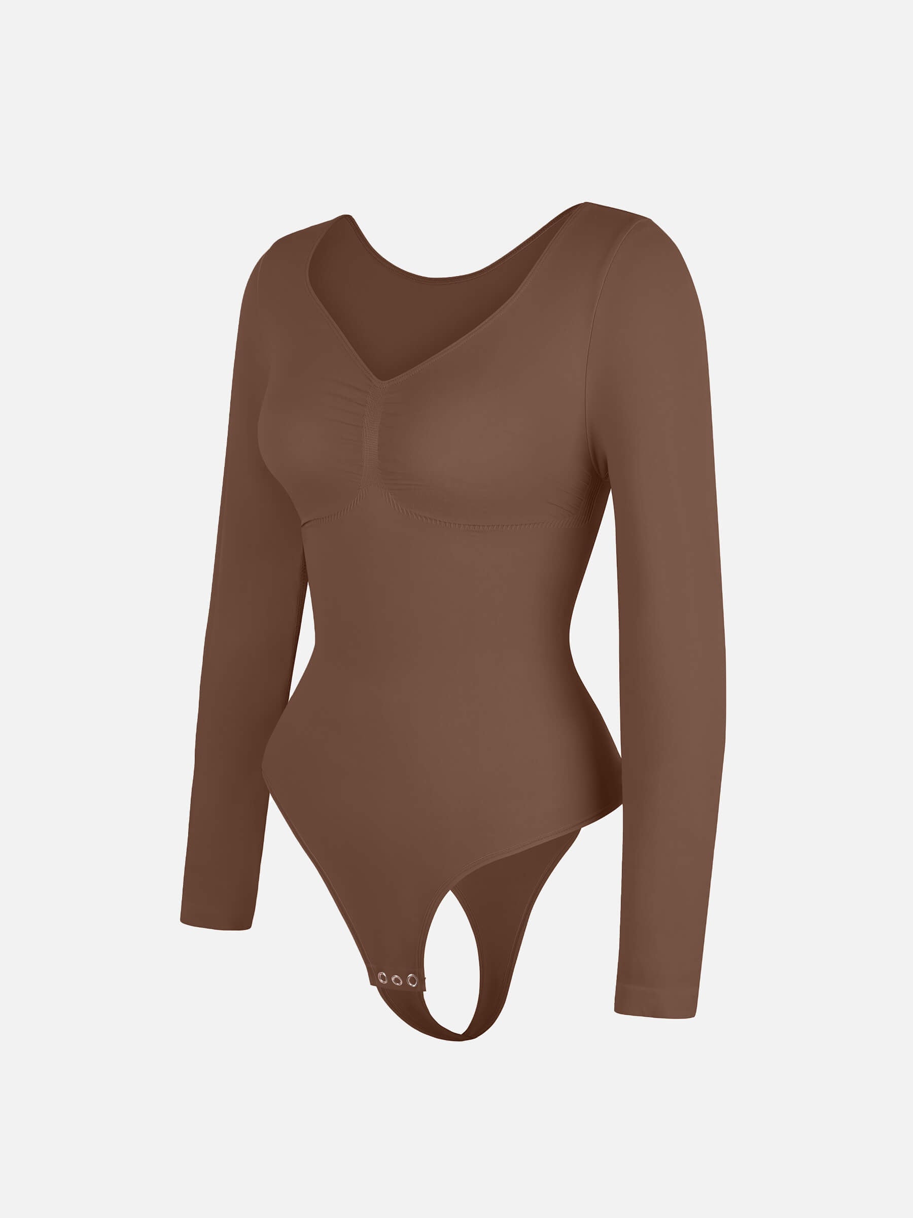 Hey Curve| Sömlös långärmad bröststöd magekontroll tanga bodysuit