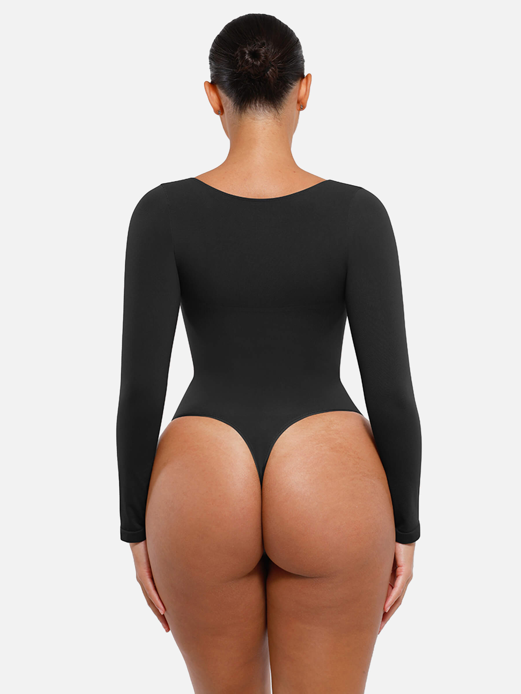 Hey Curve| Sömlös långärmad magekontroll tanga bodysuit