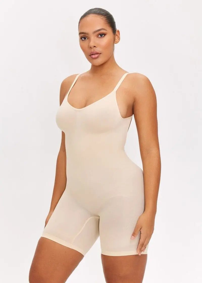 HeyCurve| Open Back Thigh Bodysuit