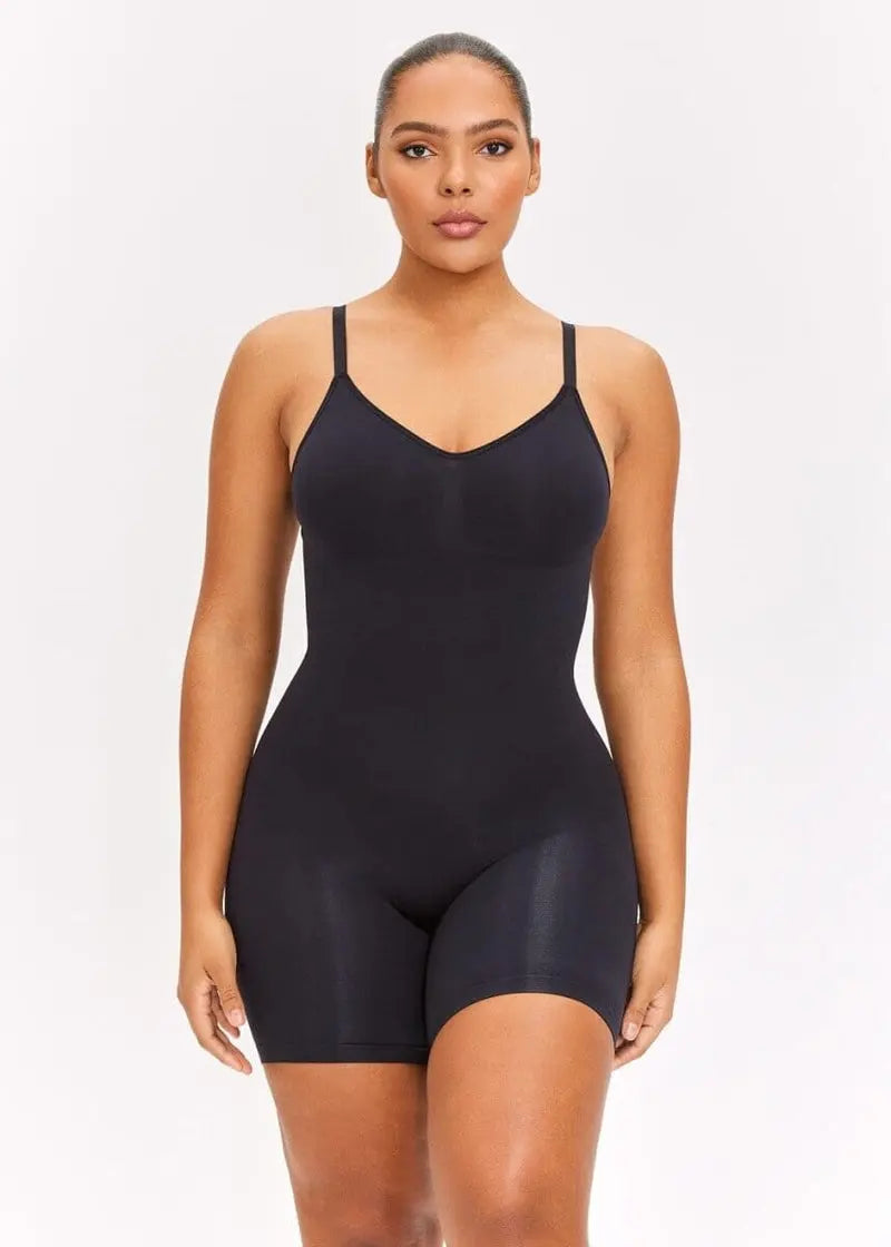 HeyCurve| Open Back Thigh Bodysuit