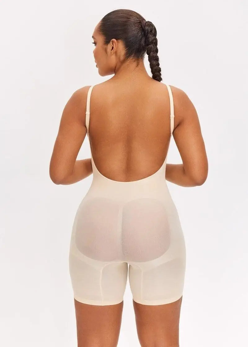 HeyCurve| Open Back Thigh Bodysuit