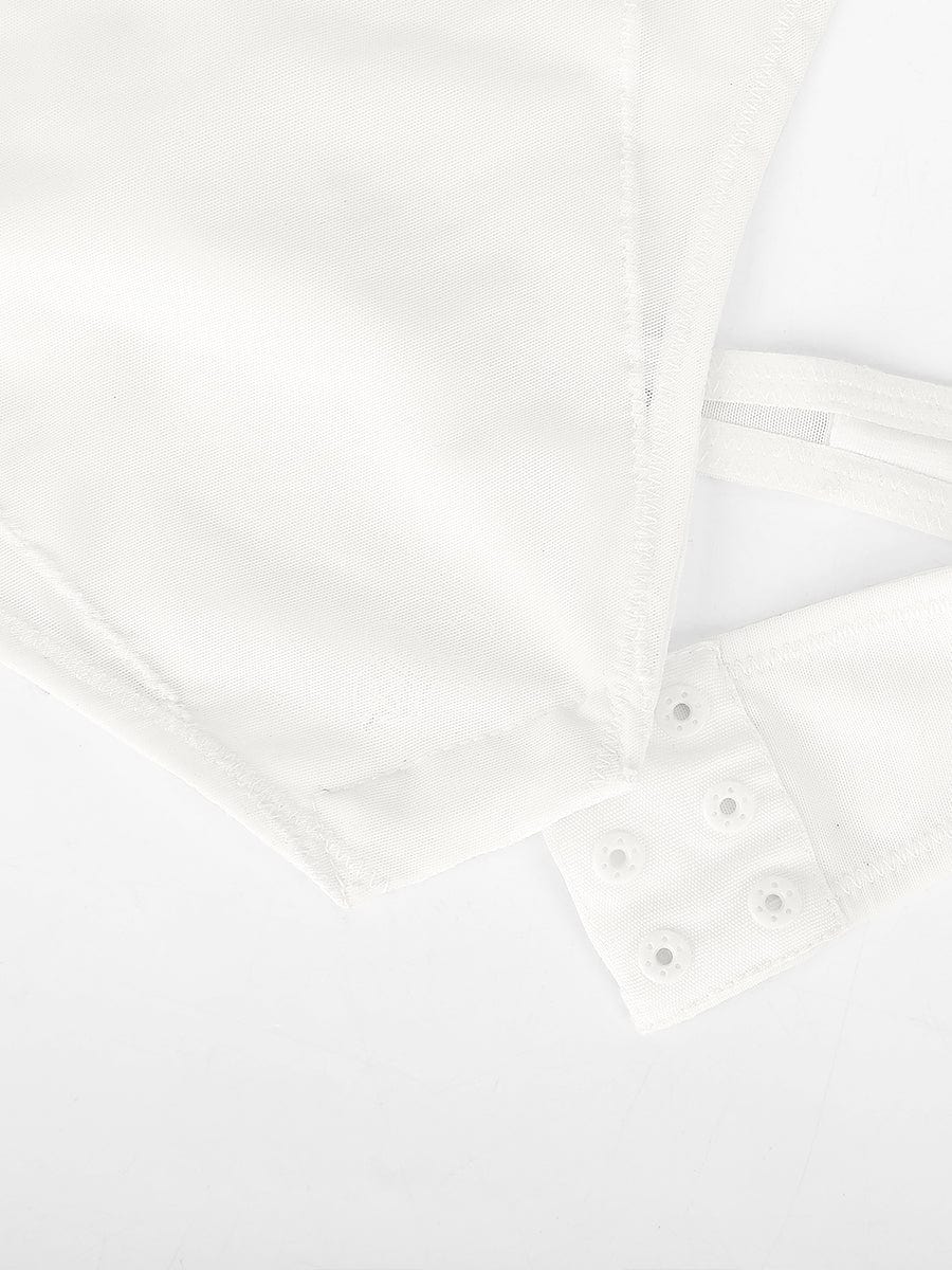 HeyCurve| Gennemsigtig Mesh Slip Shapewear Mavekontrol G-streng Bodysuit