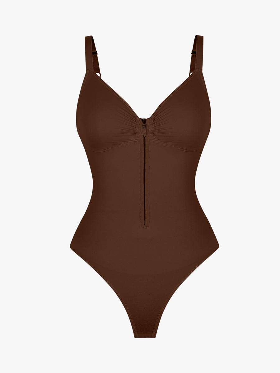 HeyCurve| Sømløs plunge bryststøtte bodysuit med clips indeni